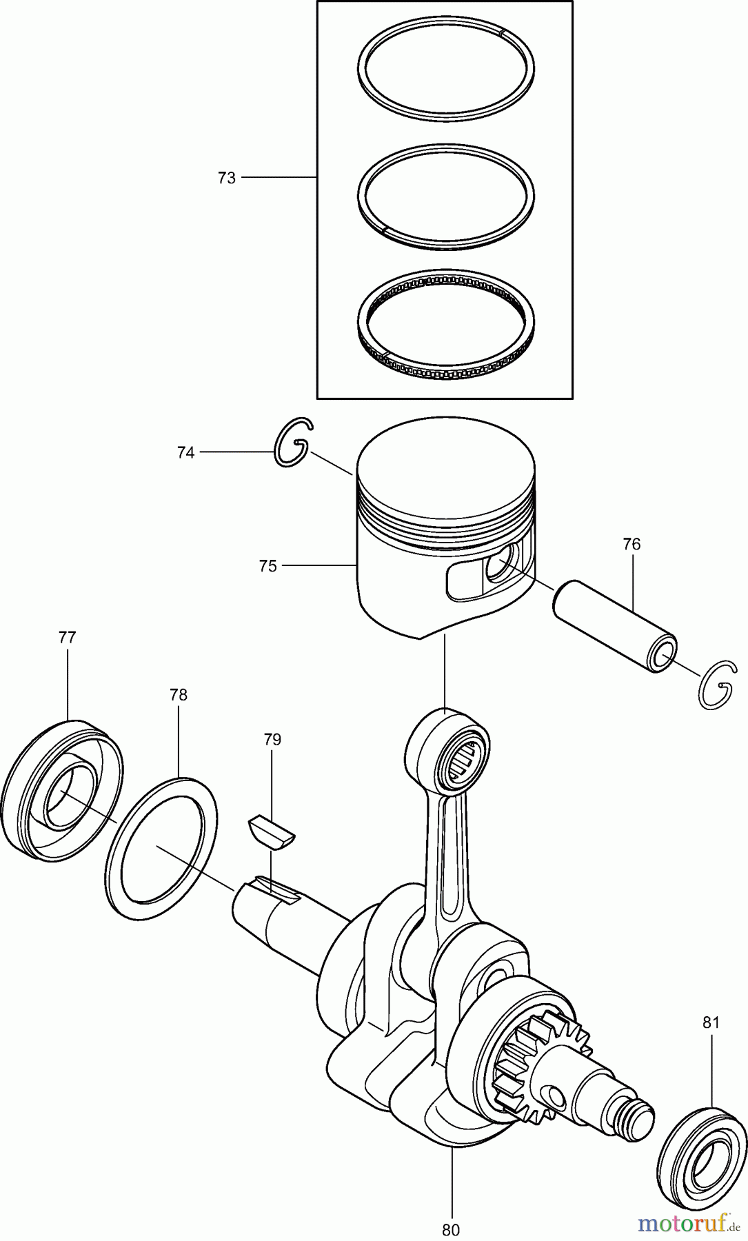 Dolmar Blasgeräte Benzin PB2524V 3 Kurbelwelle, Kolben
