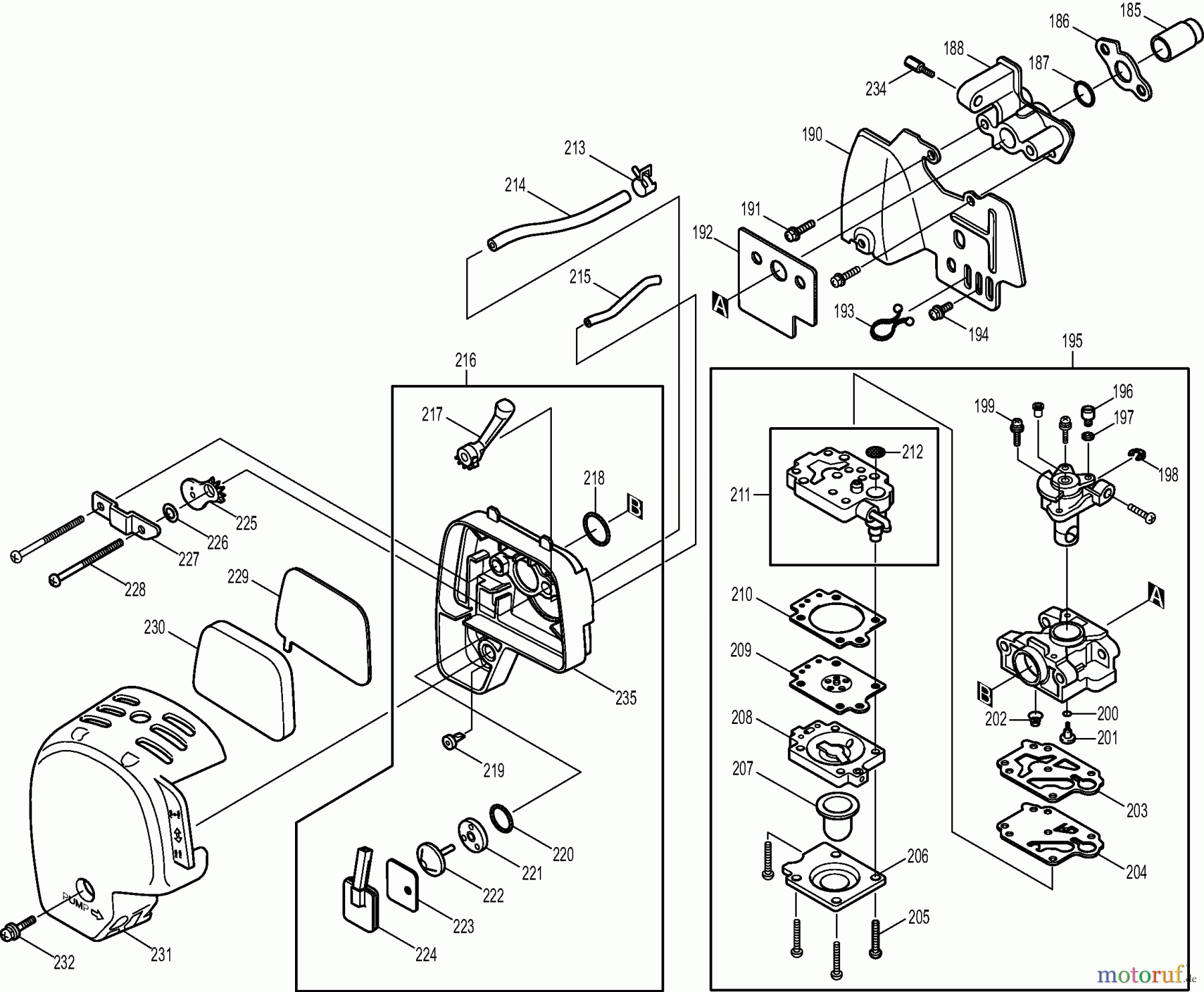  Dolmar Motorsensen & Trimmer Benzin 4-Takt MS-335.4 C (USA) 4  Vergaser, Luftfilter