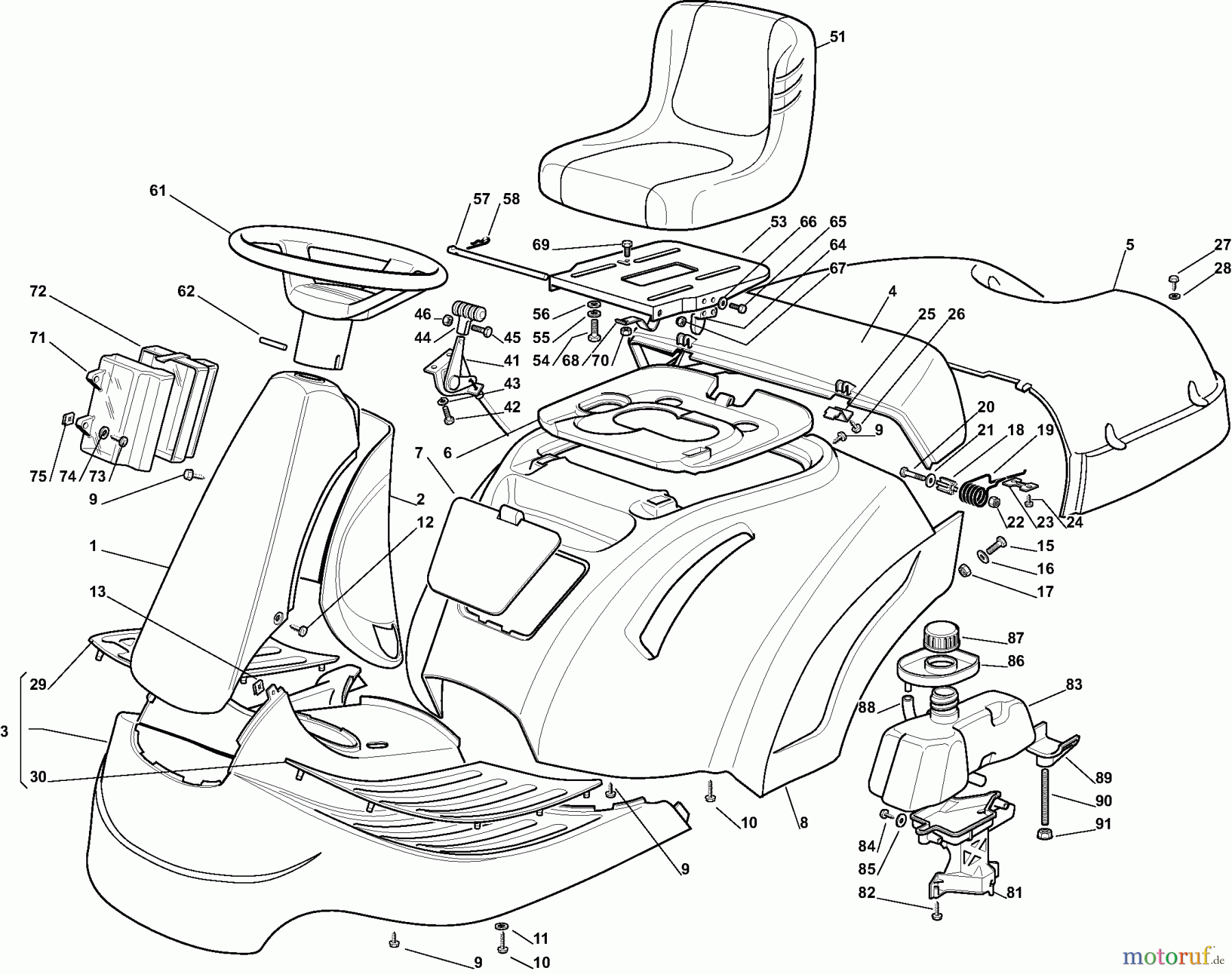  Dolmar Rasentraktoren RM7213H RM-72.13 H (2009) 2  KARROSSERIE