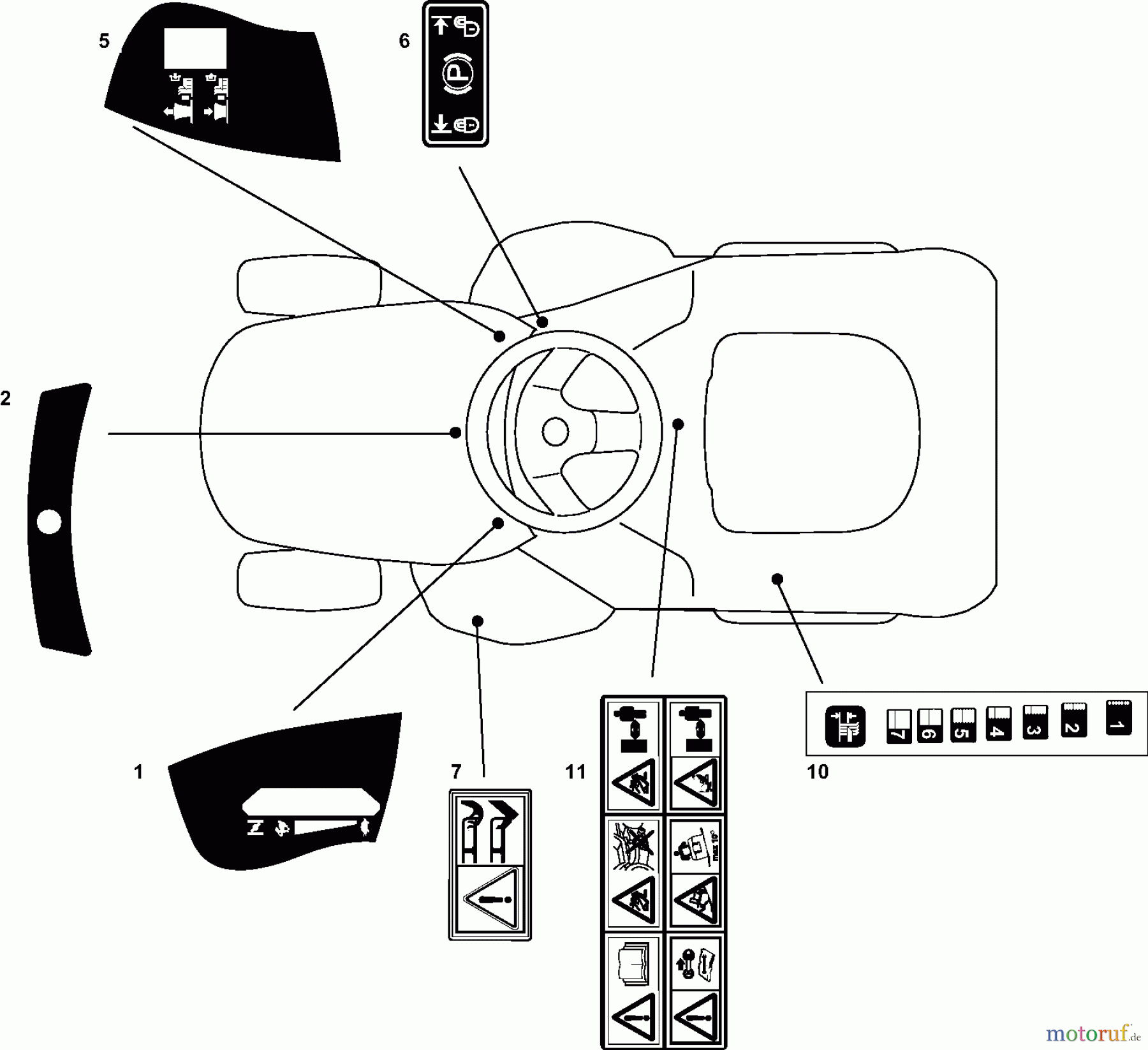  Dolmar Rasentraktoren TM-98.14 H2D TM-98.14 H2D (2009) 12  AUFKLEBER