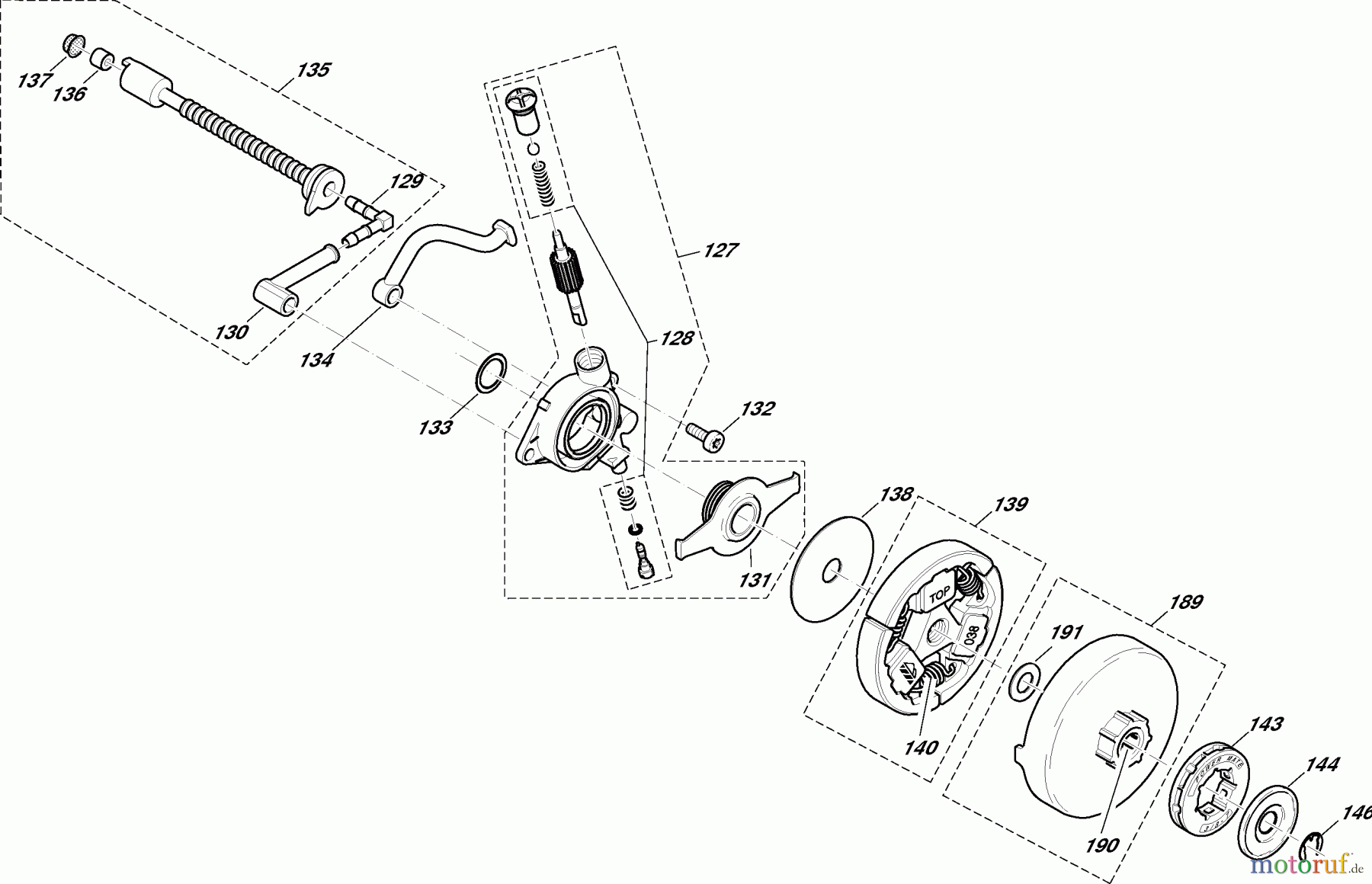 Dolmar Kettensägen Benzin Kettensäge PS7910H 5 Ölpumpe, Kupplung