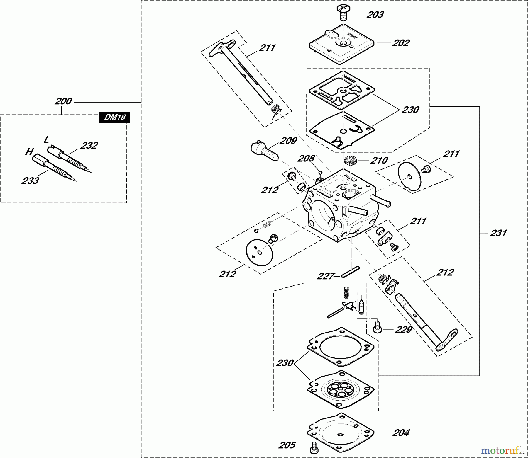 Dolmar Kettensägen Benzin Kettensäge PS-7910 H (USA,CDN) 7 Vergaser