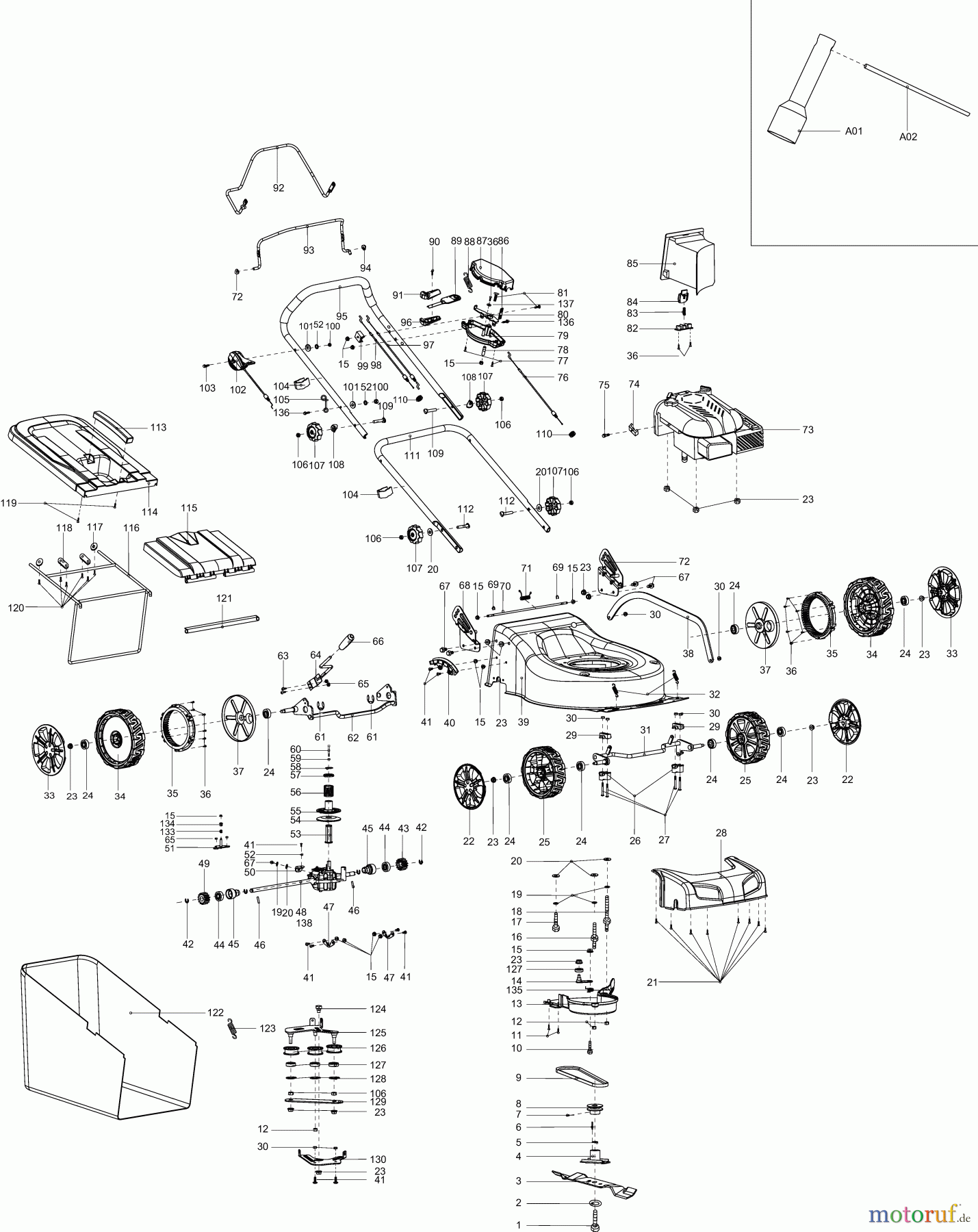 Dolmar Rasenmäher Benzin PM4601S3 8 PM-4601 S3