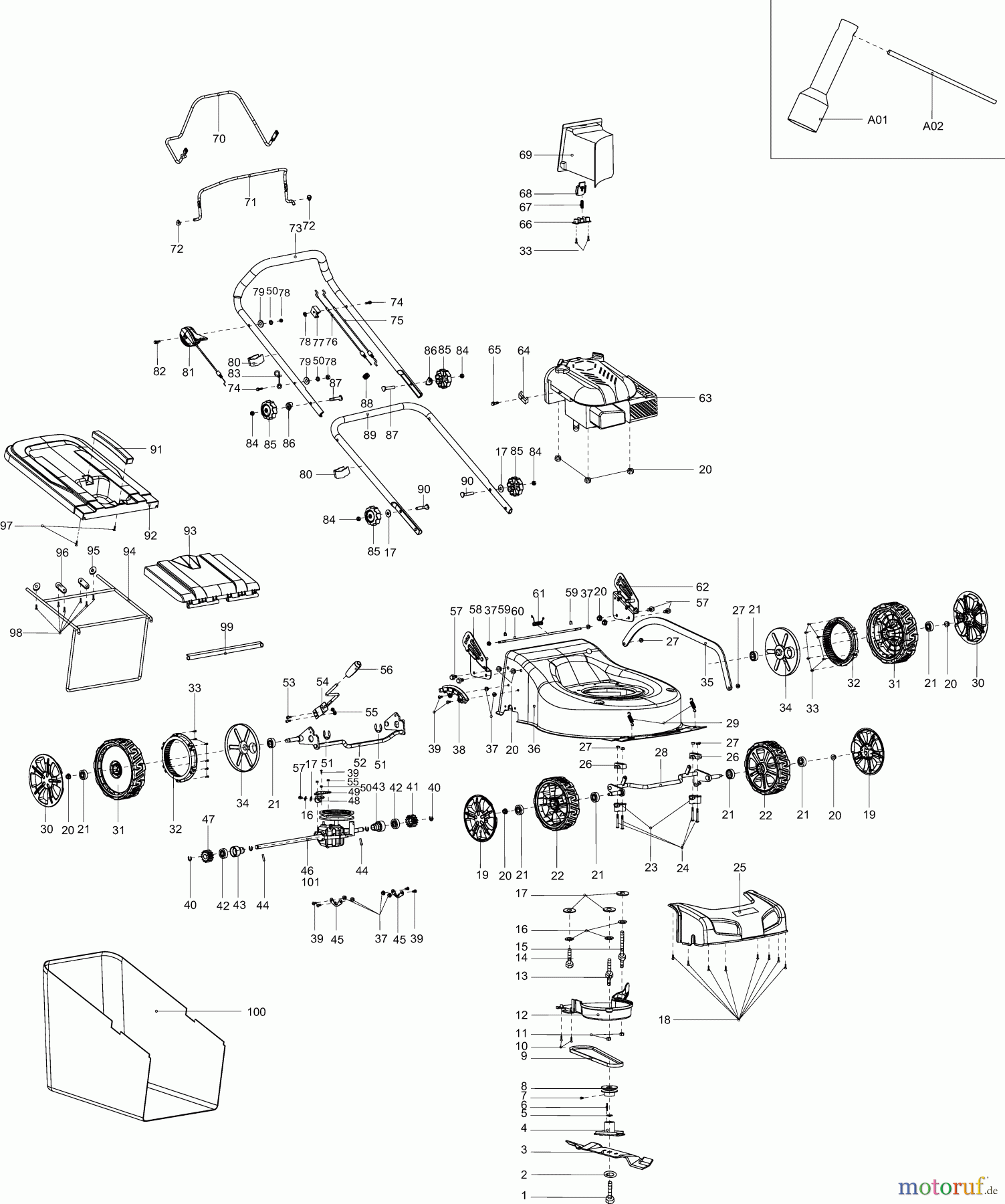  Dolmar Rasenmäher Benzin PM4601S 7  PM-4601 S