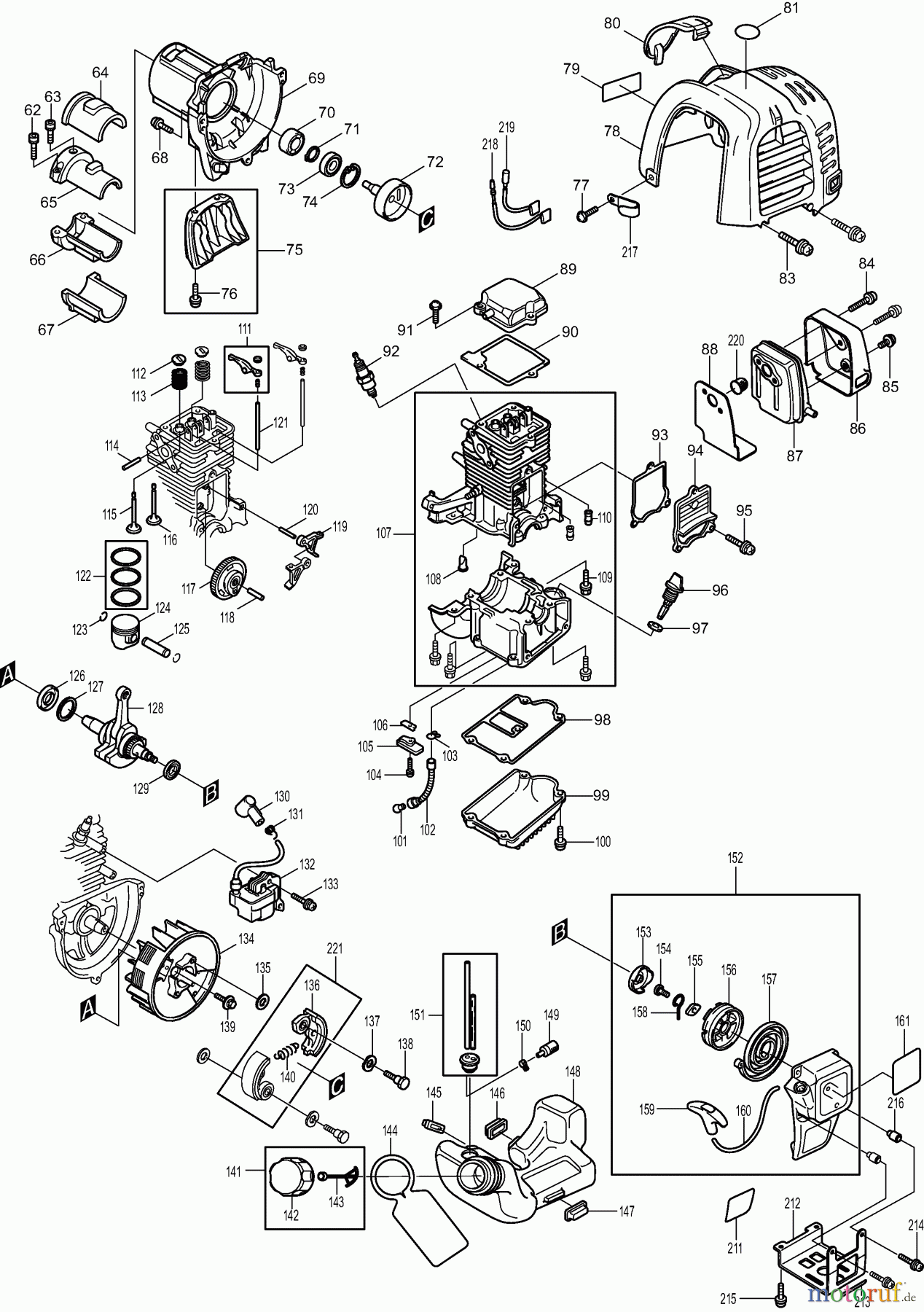 Dolmar Motorsensen & Trimmer Benzin 4-Takt LT2454 3 Motor kpl.
