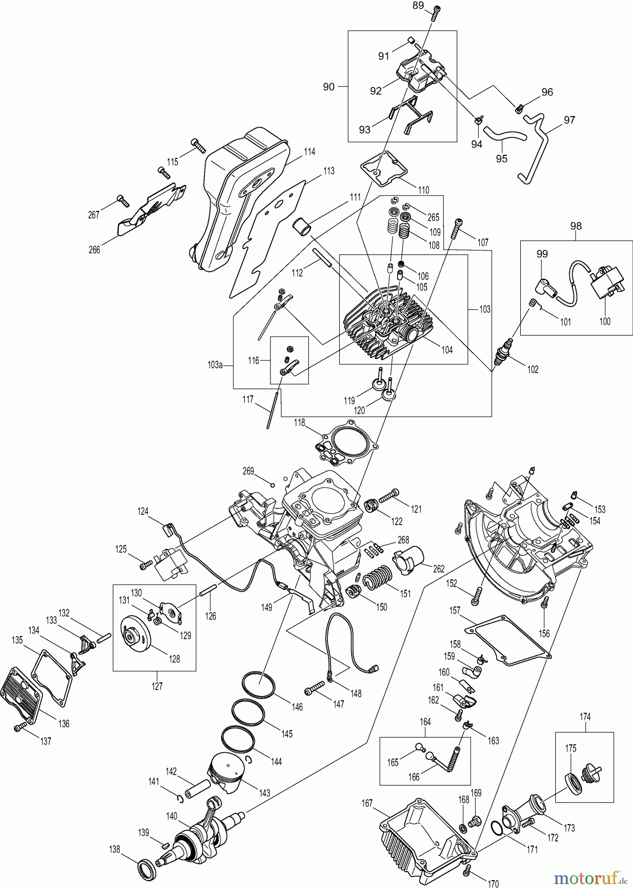  Dolmar Trennschleifer Benzin PC7614V 3  Kurbelgehäuse, Zylinder, Schalldämpfer