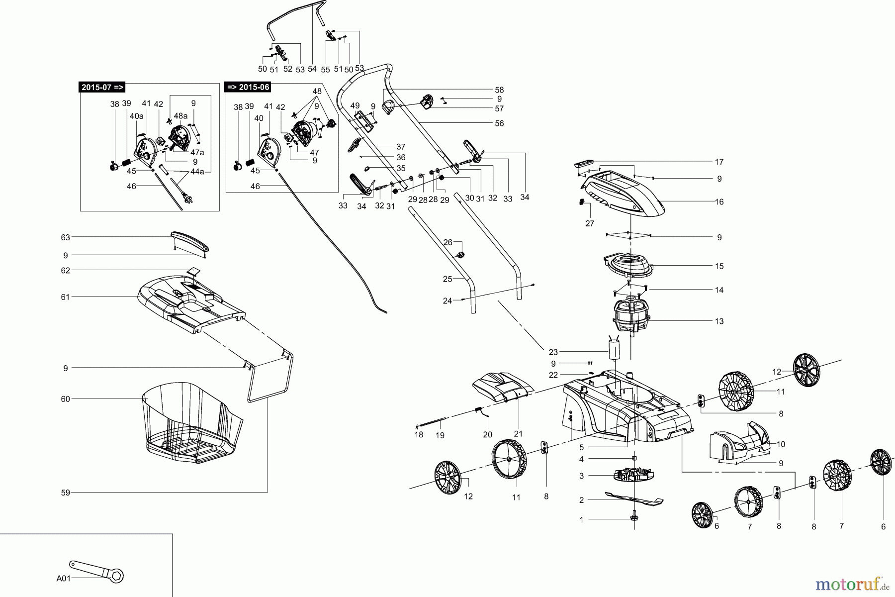  Dolmar Rasenmäher Elektro EM370 1  EM-330, EM-370, ELM3311, ELM3711 (EU-SCHUKO)