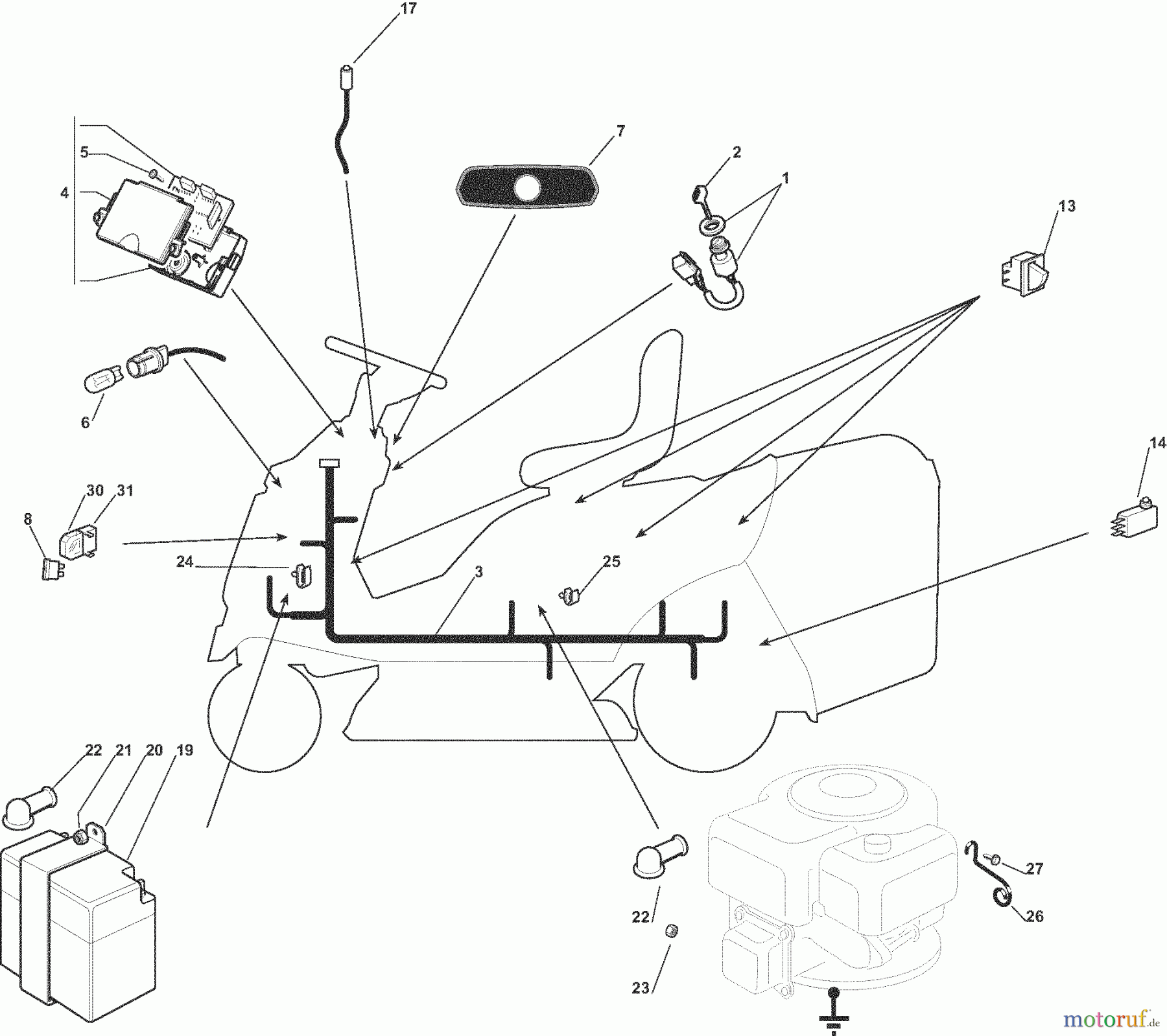  Dolmar Rasentraktoren RM7213H RM-72.13 H (2013-2014) 11  ELEKTRISCHE TEILE