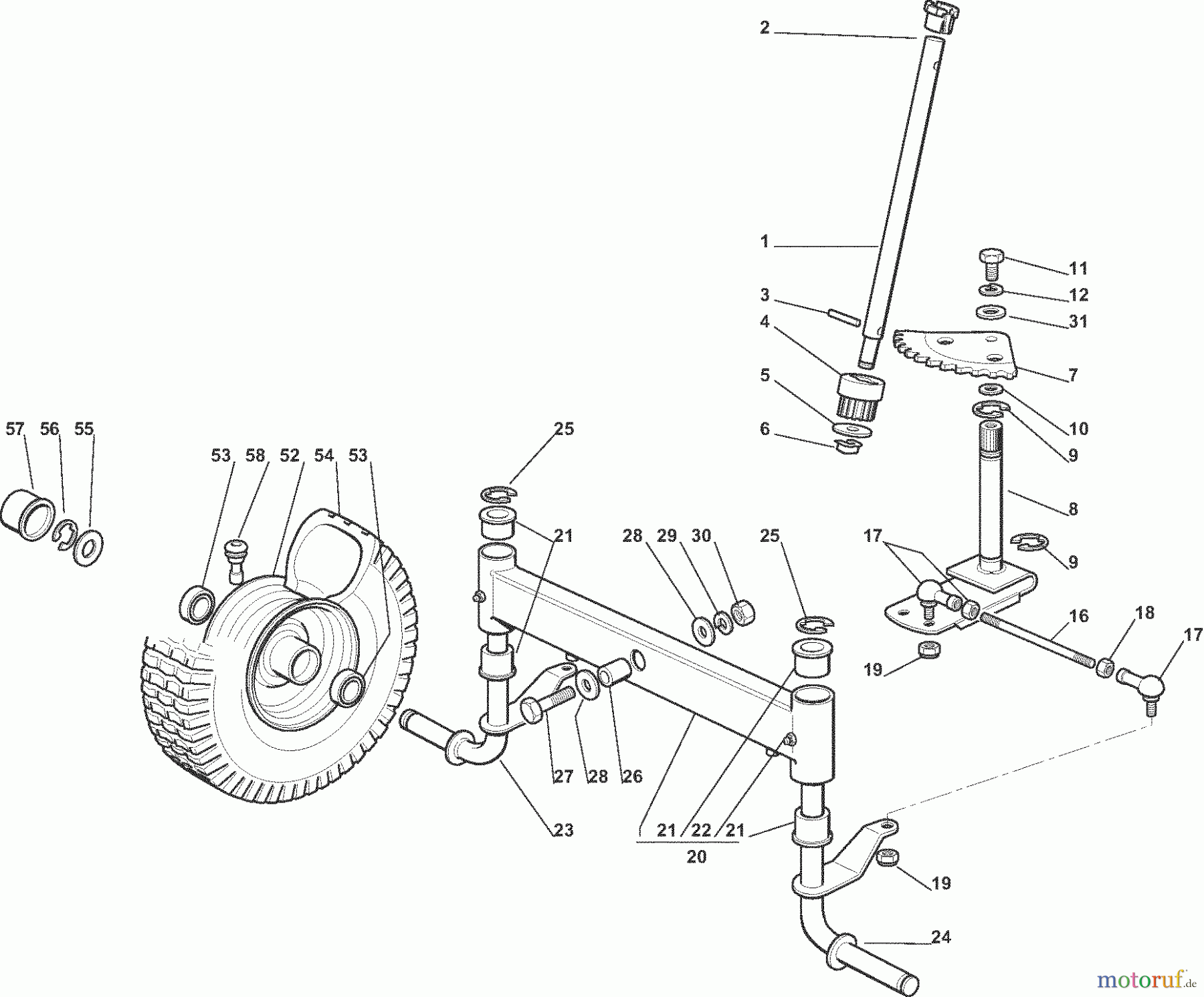 Dolmar Rasentraktoren RM7213H RM-72.13 H (2012) 3 LENKGETRIEBE