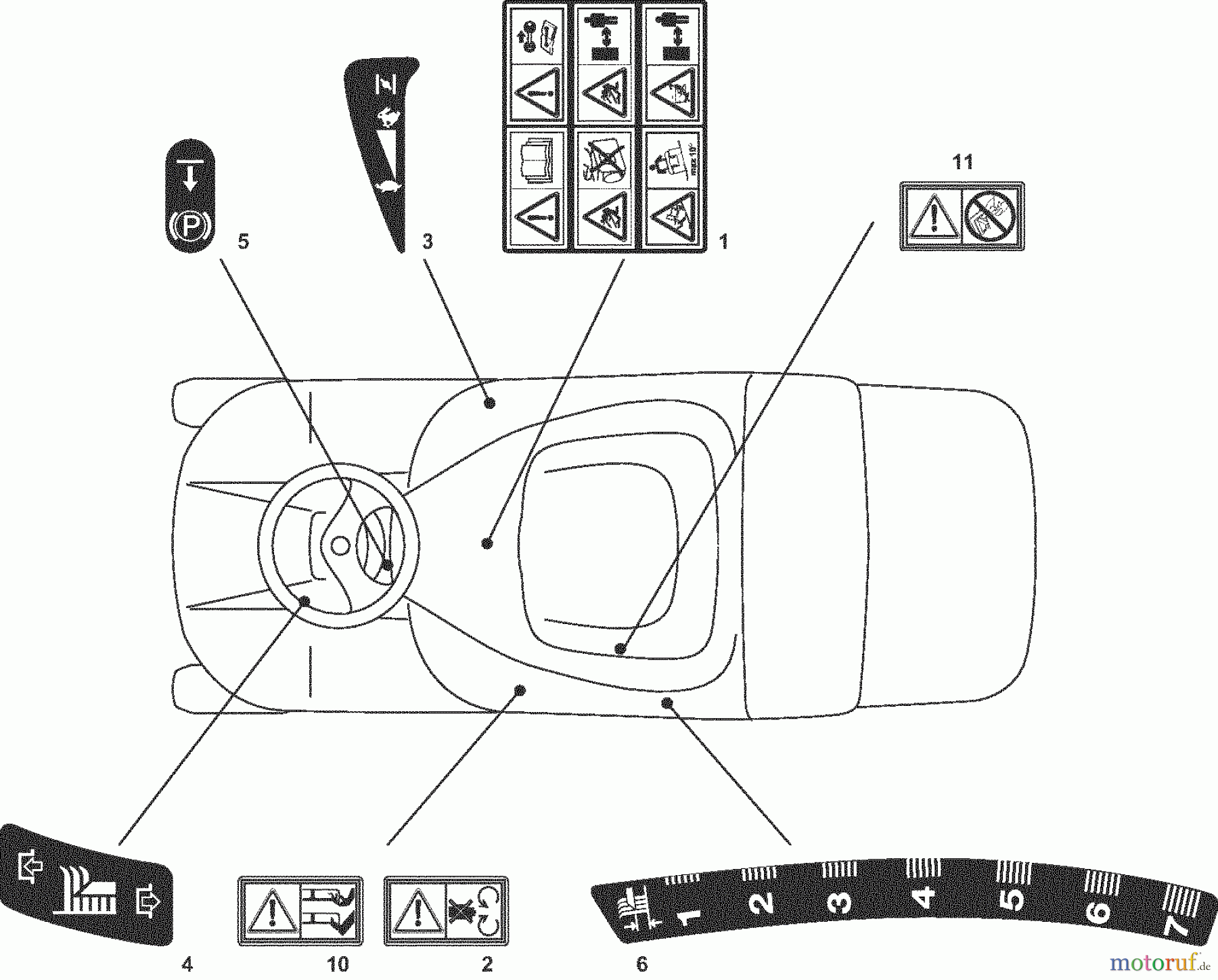  Dolmar Rasentraktoren RM7213H RM-72.13 H (2013-2014) 13  AUFKLEBER