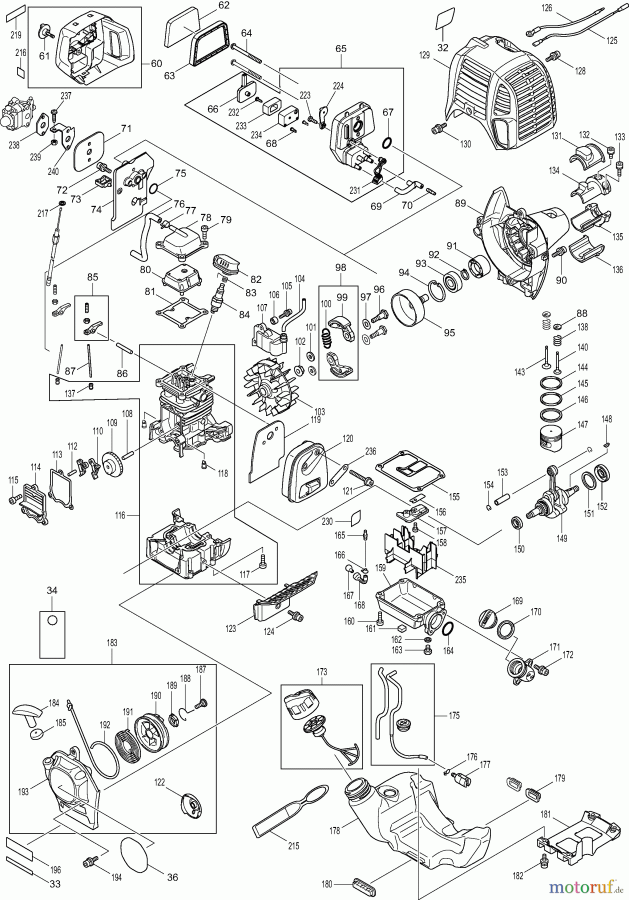 Dolmar Heckenscheren Benzin MH2464DS 3 Motor