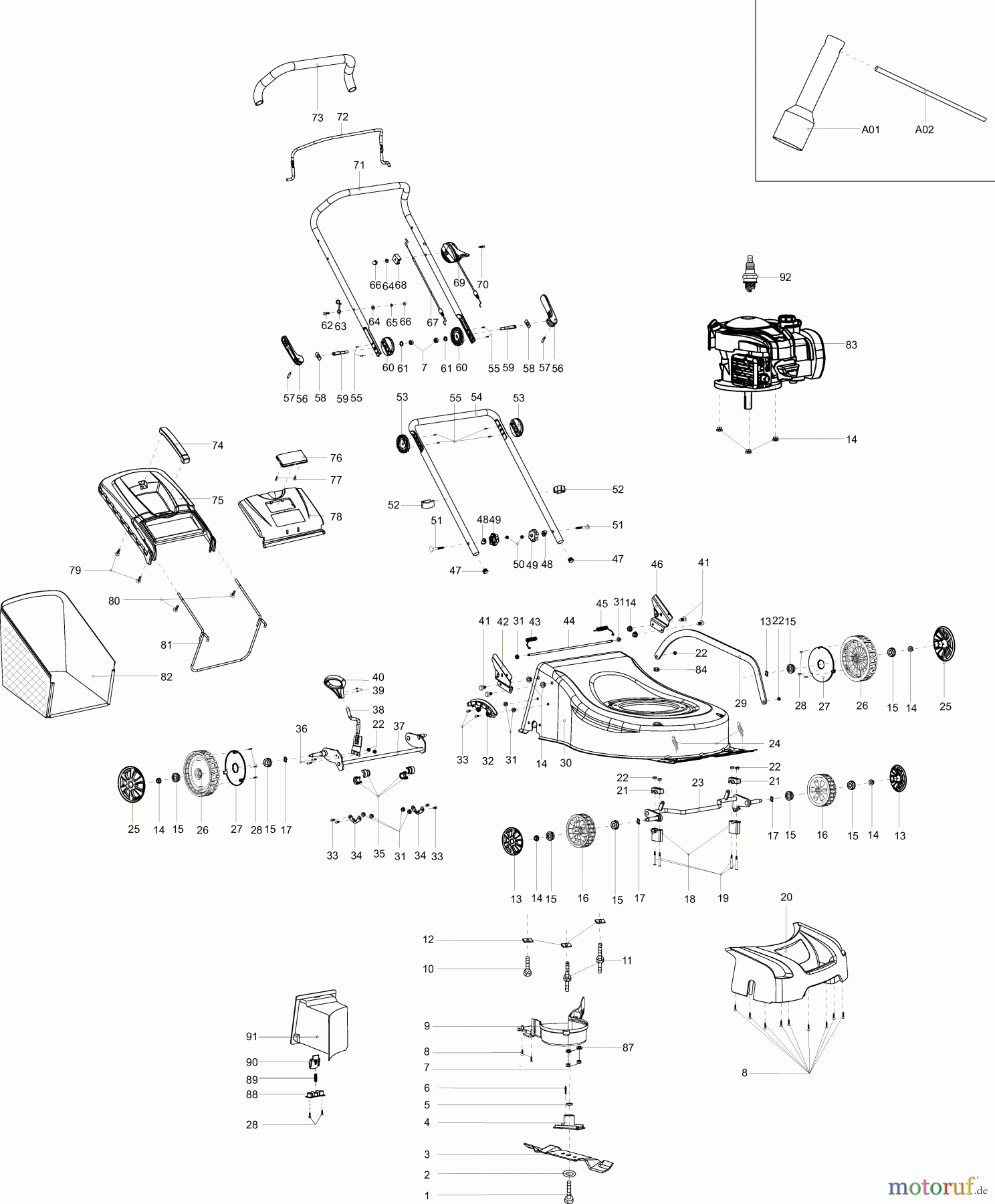 Dolmar Rasenmäher Benzin PM-46 B 1 PM-46 B, PLM4626
