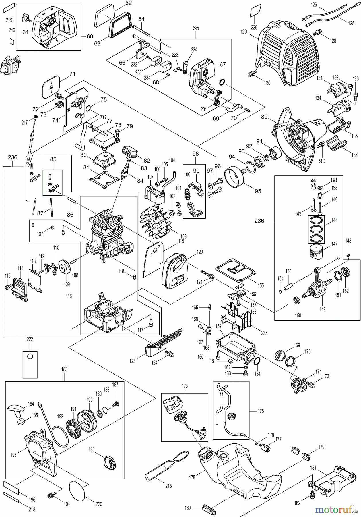 Dolmar Kettensägen Benzin Kettensäge ME2464 3 Motor
