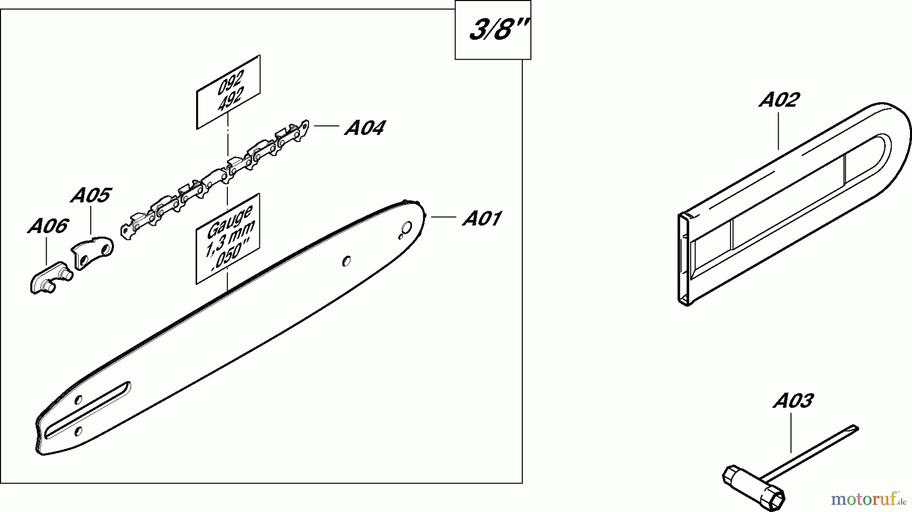 Dolmar Kettensägen Benzin Kettensäge PS352 7 Sägeschienen, Sägeketten, Werkzeug
