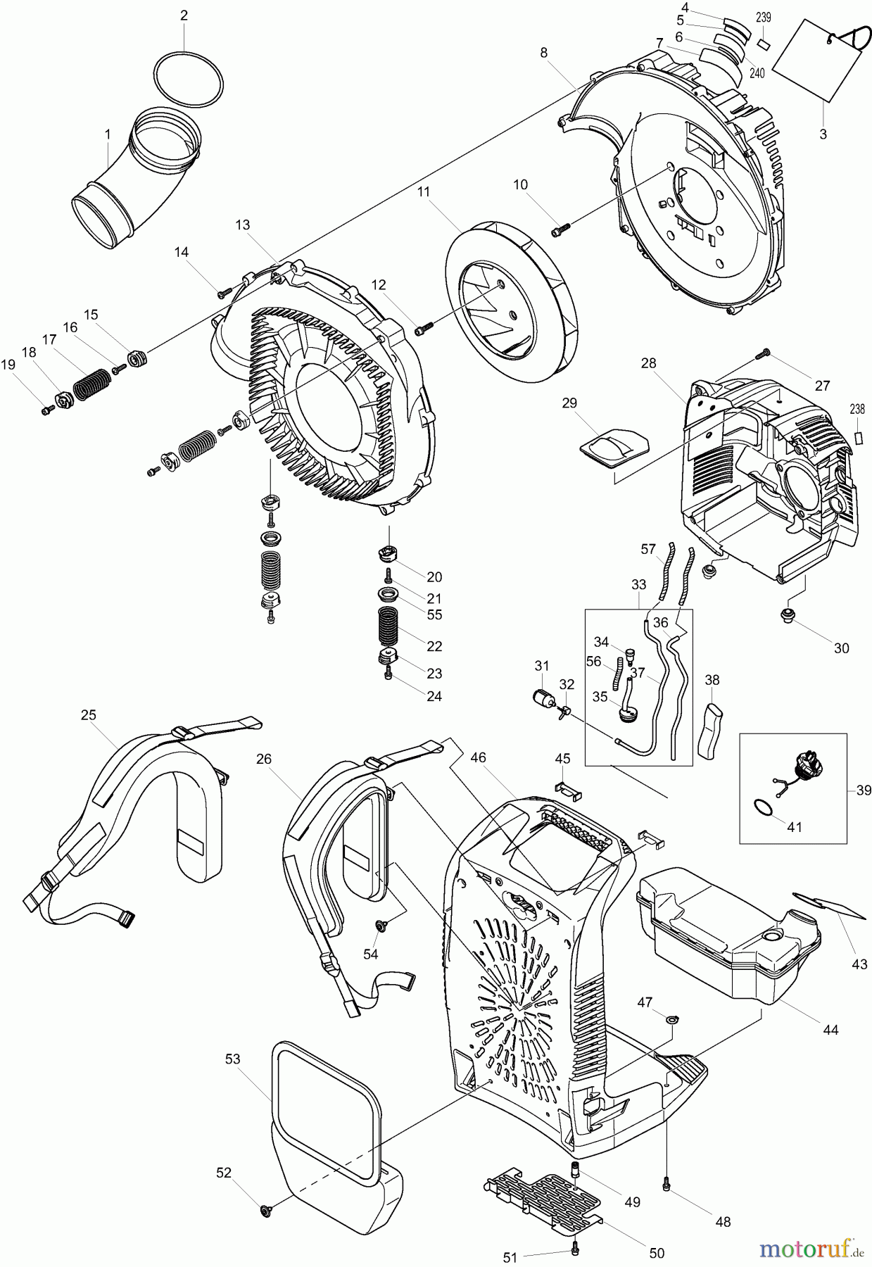 Dolmar Blasgeräte Benzin PB76504 1 Gebläsegehäuse, Tank