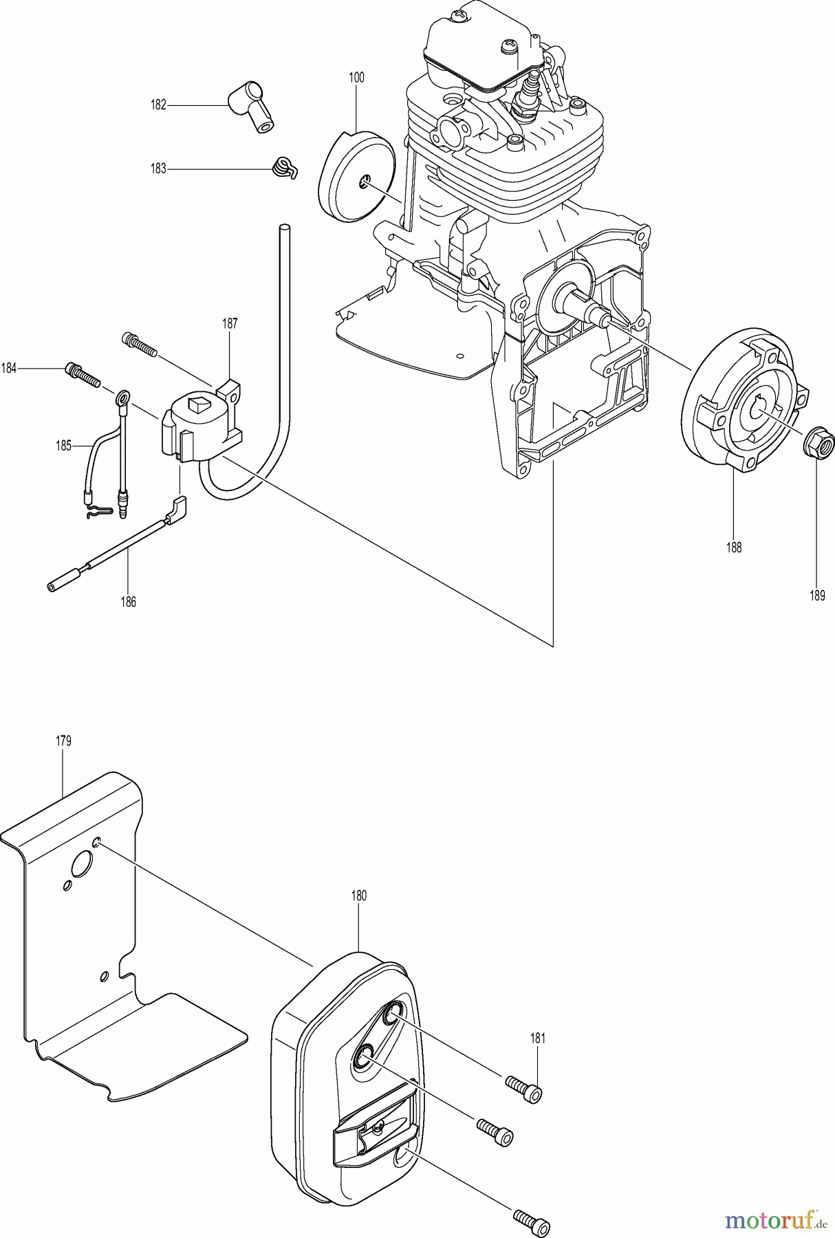 Dolmar Blasgeräte Benzin PB76504 5 Zünder, Schalldämpfer