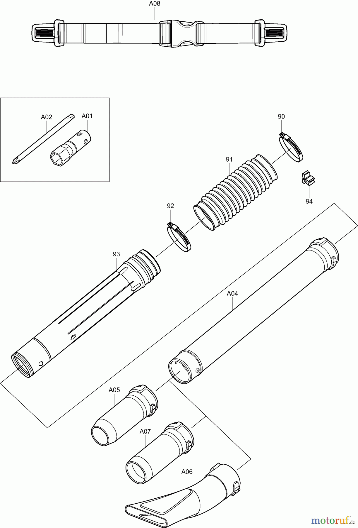 Dolmar Blasgeräte Benzin PB76504 9 Blasrohr