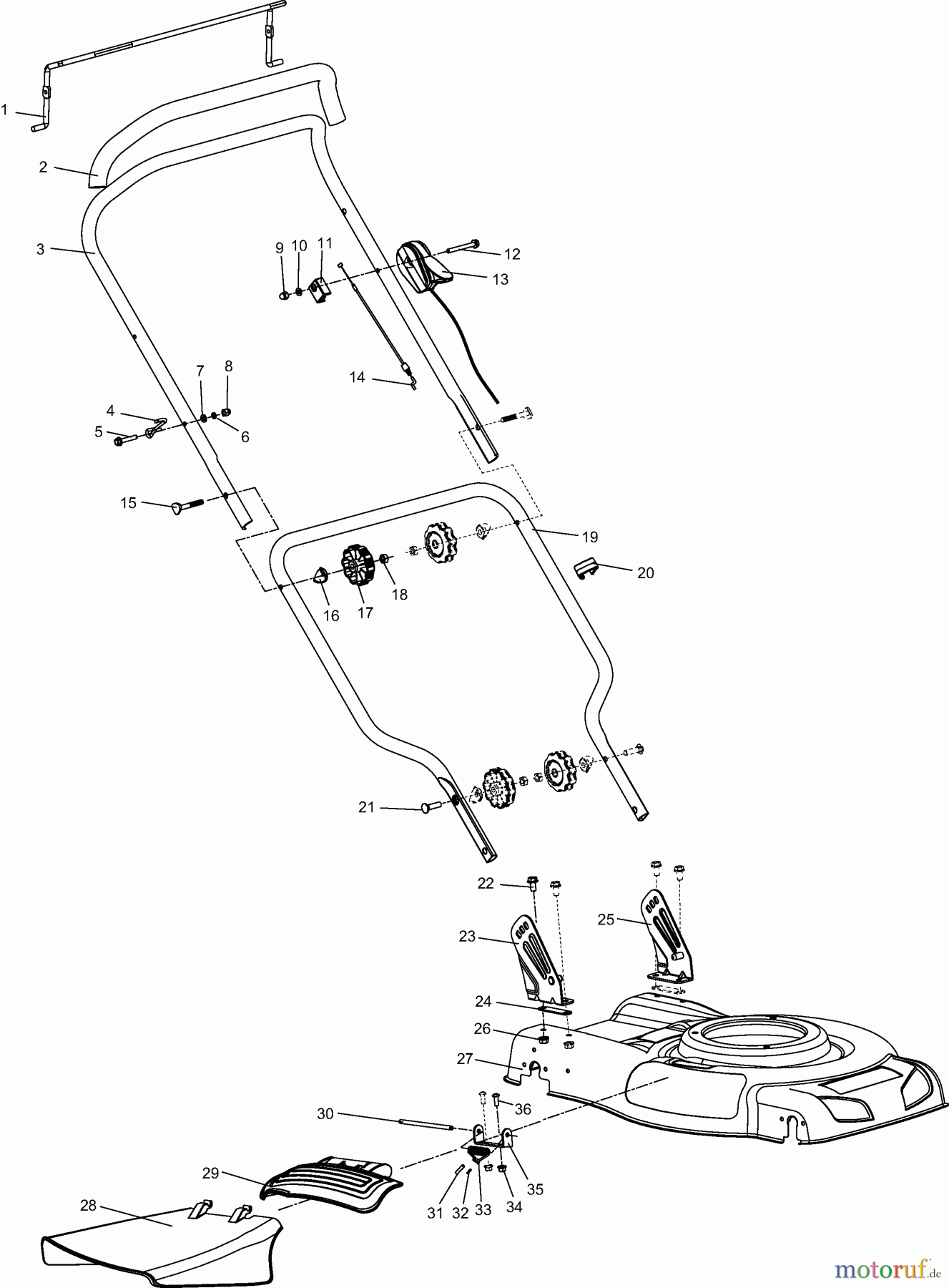  Dolmar Rasenmäher Benzin PM4810 1  GEHÄUSE, HOLM
