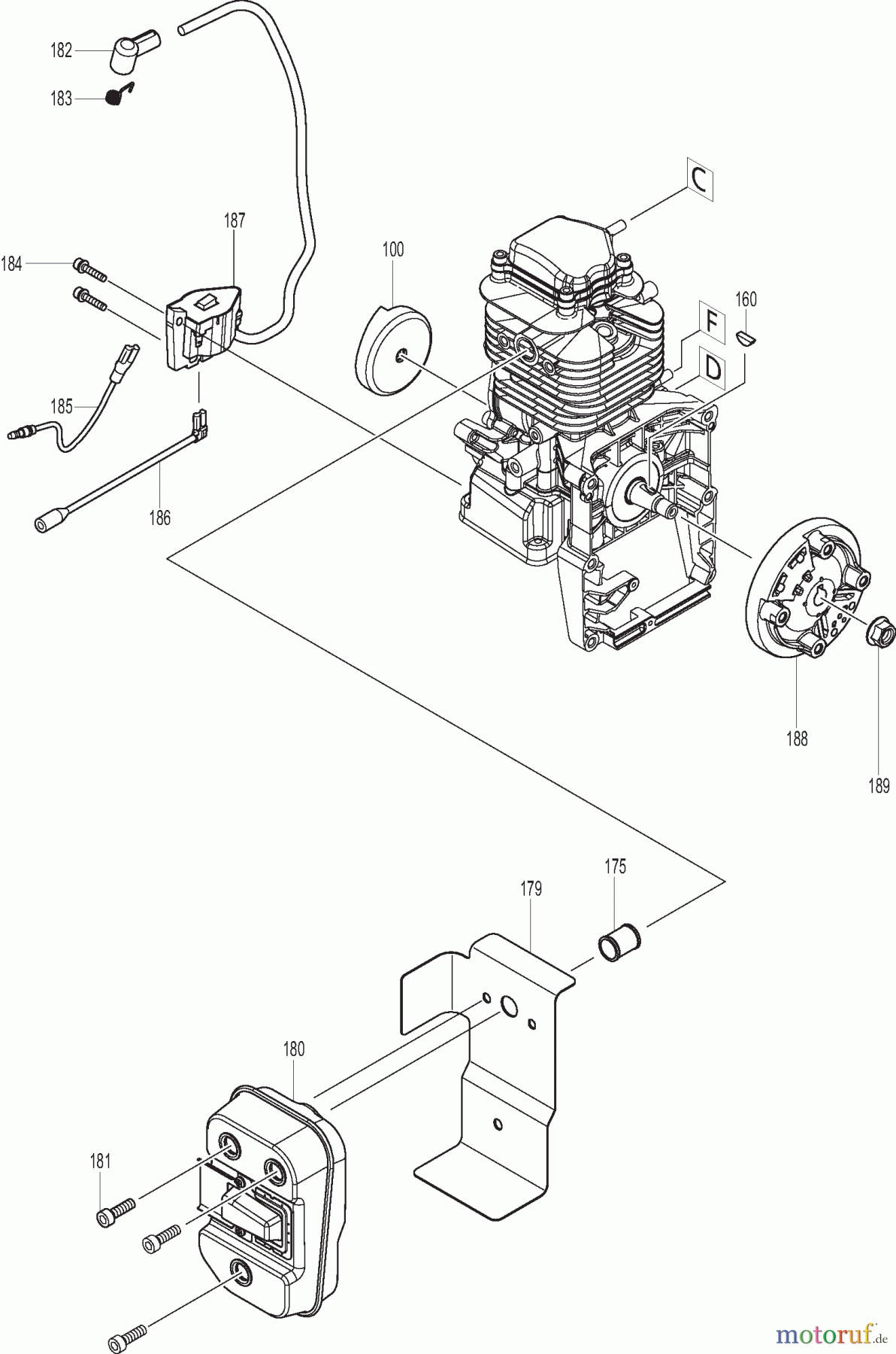 Dolmar Blasgeräte Benzin MG53004 6 Zünder, Schalldämpfer
