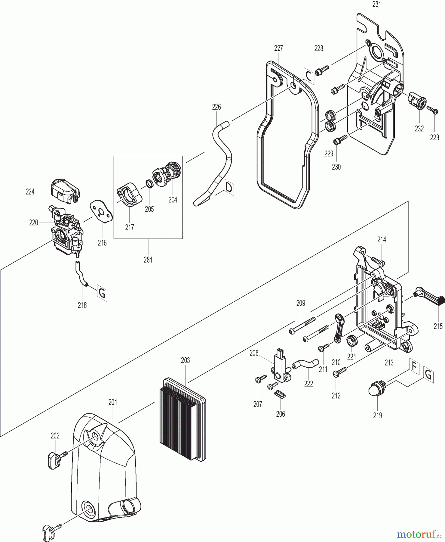 Dolmar Blasgeräte Benzin MG53004 5 Luftfilteraufnahme