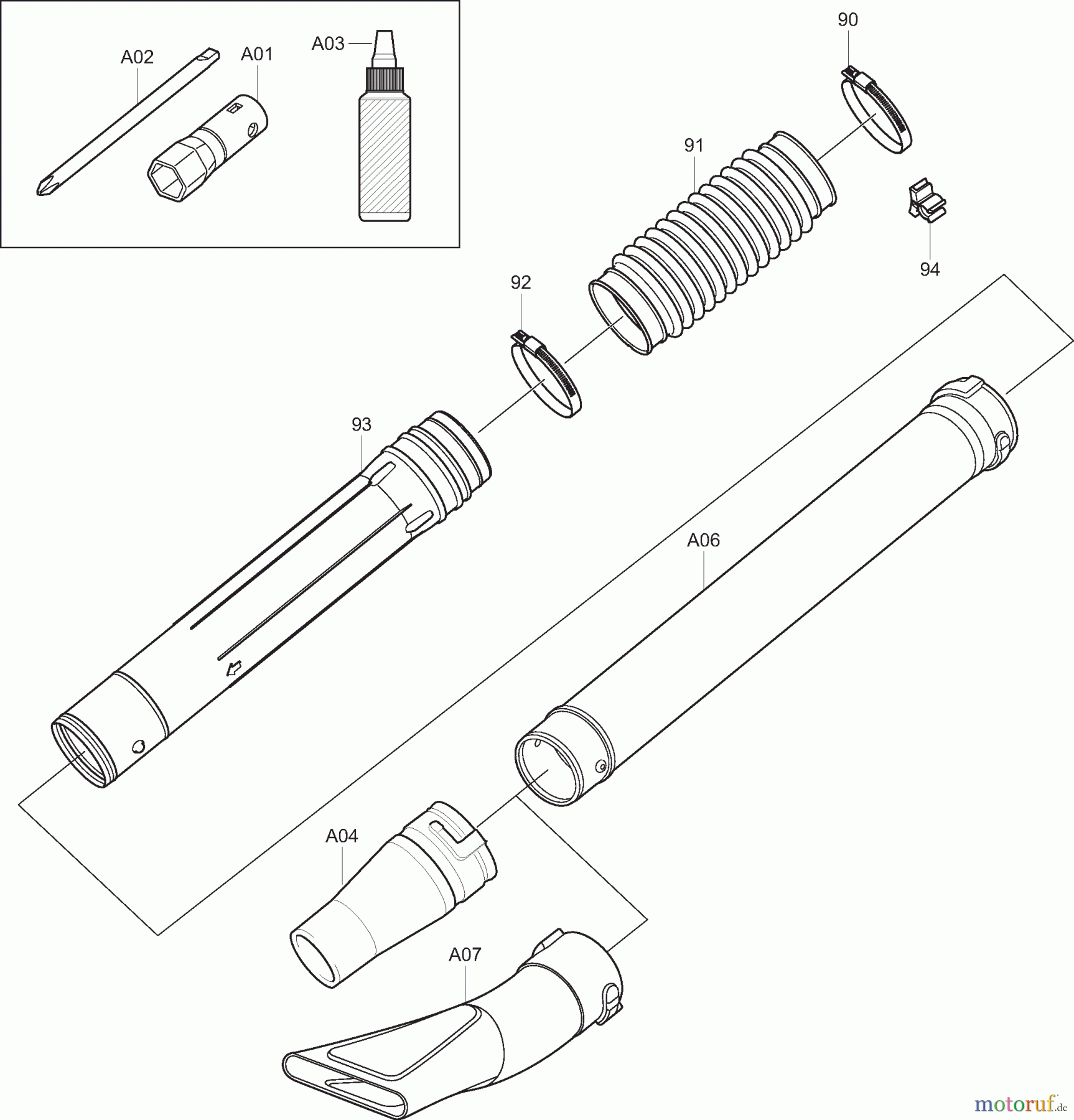  Dolmar Blasgeräte Benzin MG53004 1  Blasrohr