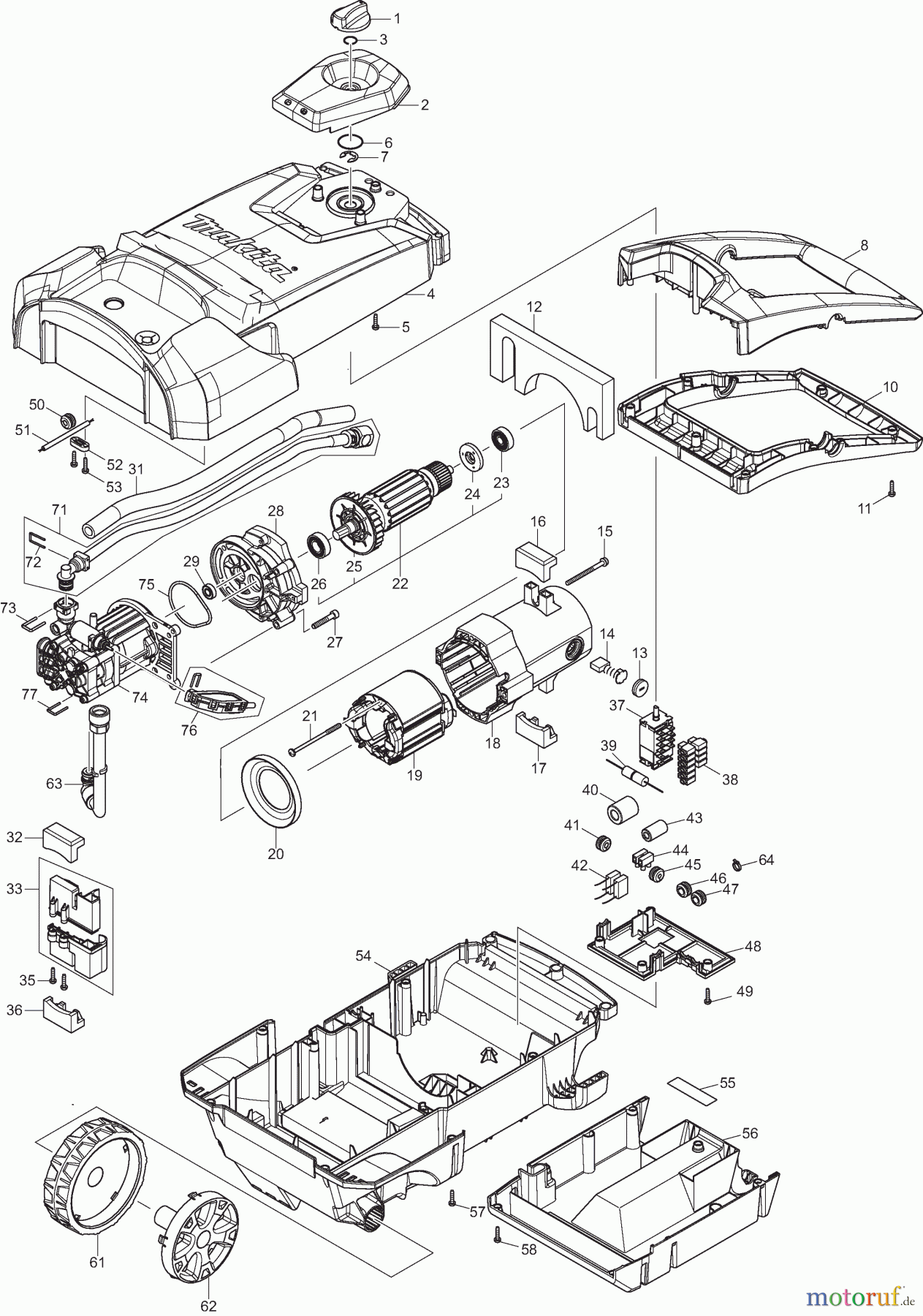 Dolmar Hochdruckreiniger Elektro HP401 1 Gehäuse, Motor, Pumpe