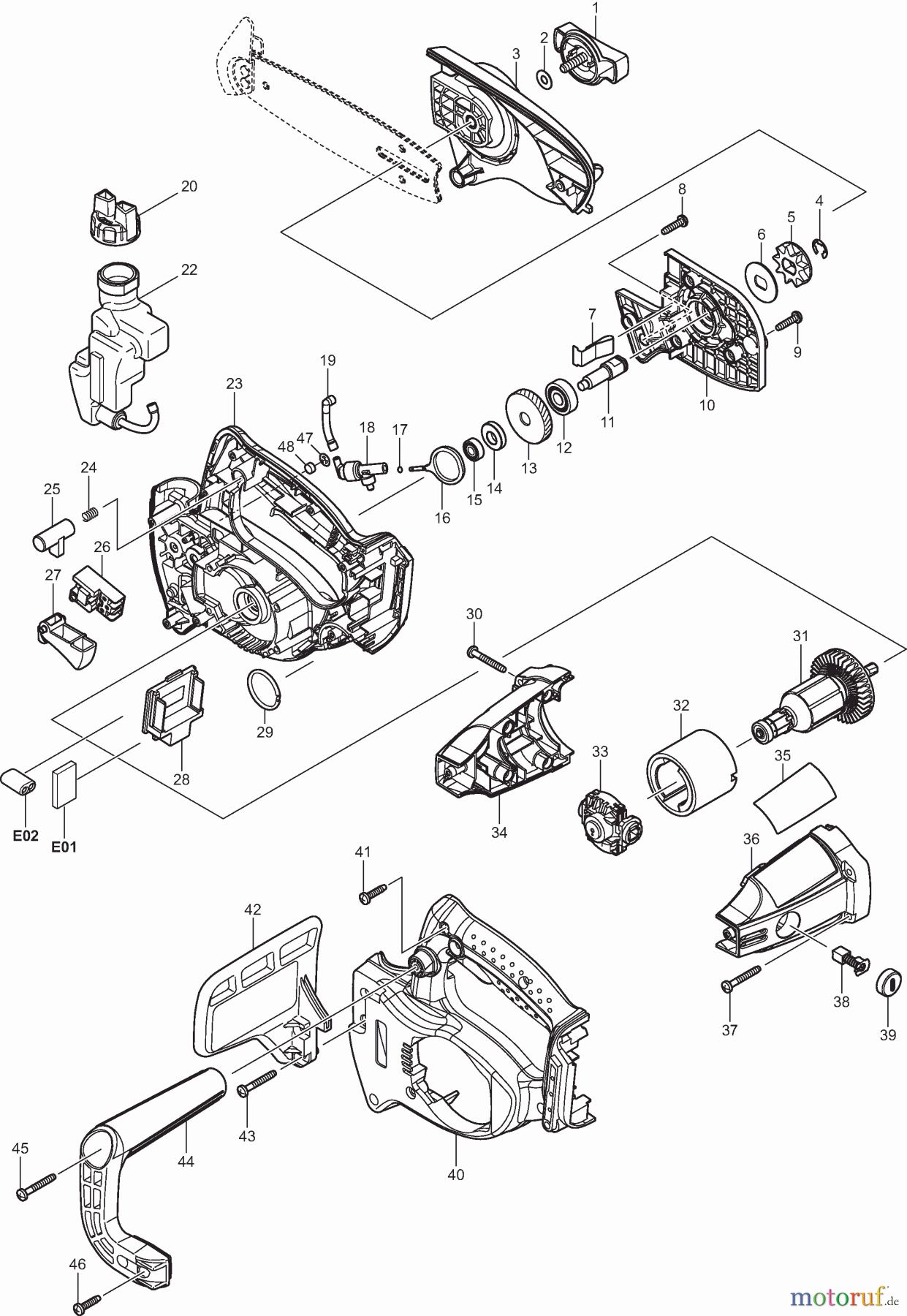  Dolmar Kettensägen Akku Kettensäge DUC122 1  DUC122