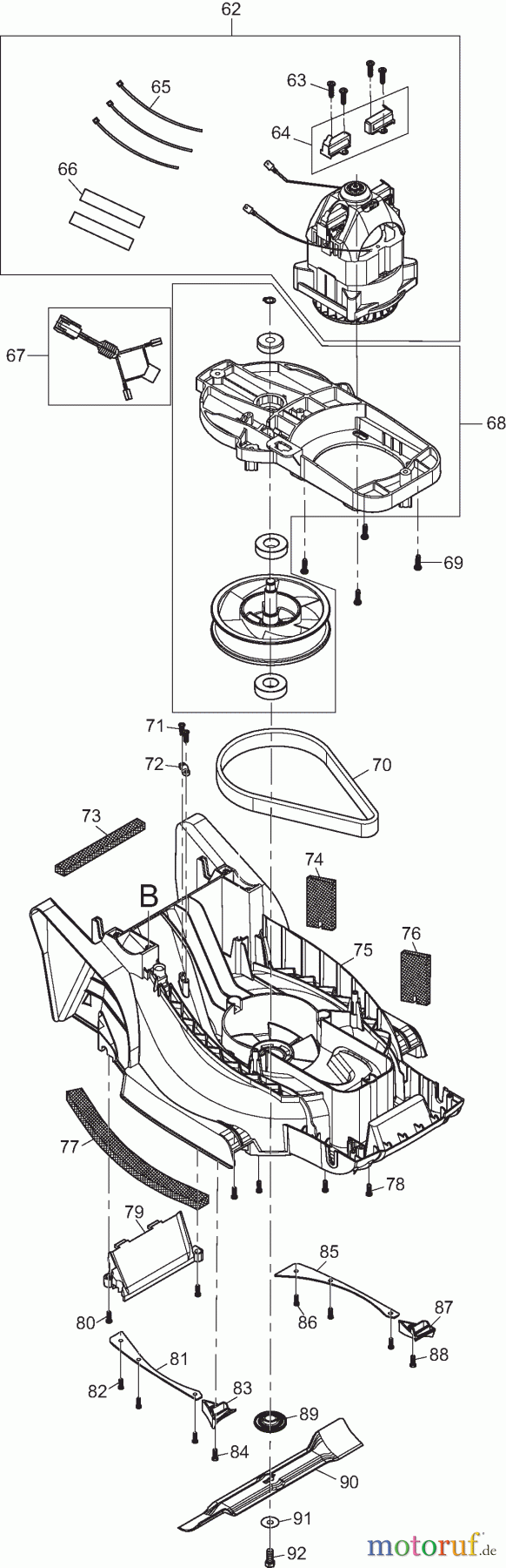  Dolmar Rasenmäher Elektro EM331 4  Motor
