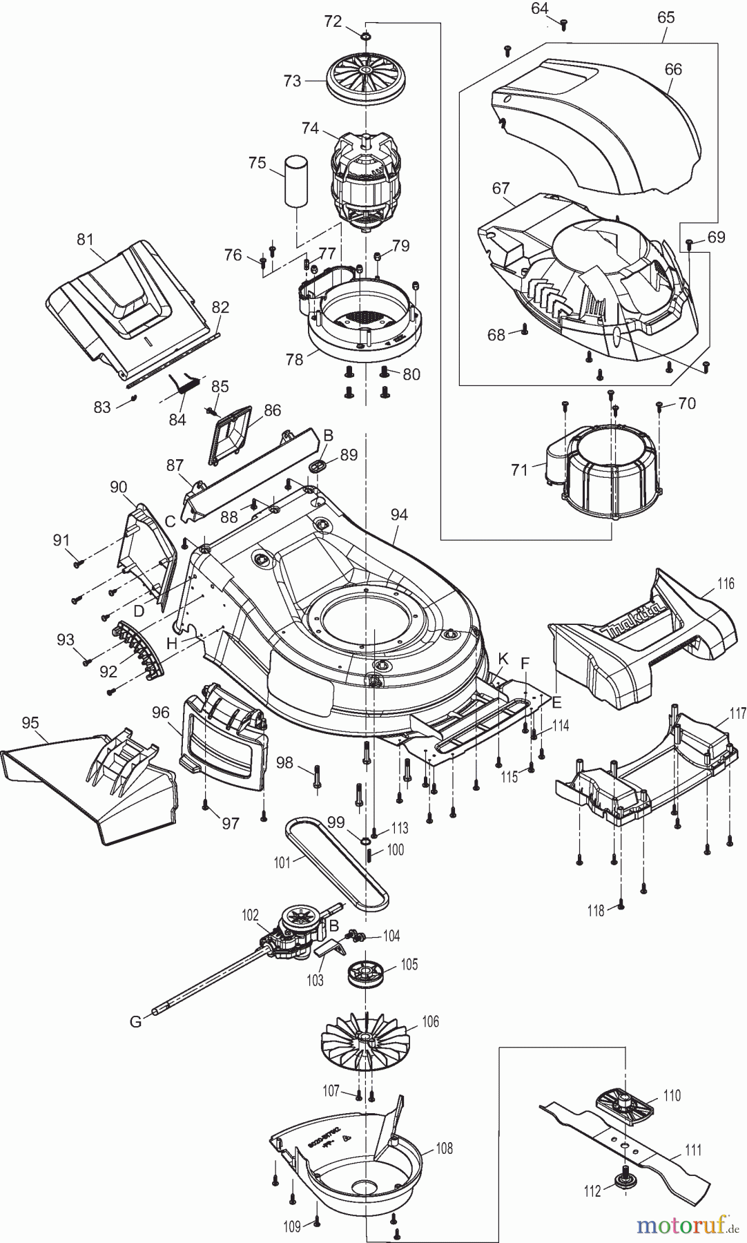 Dolmar Rasenmäher Elektro EM463S 2 Deck, Motor