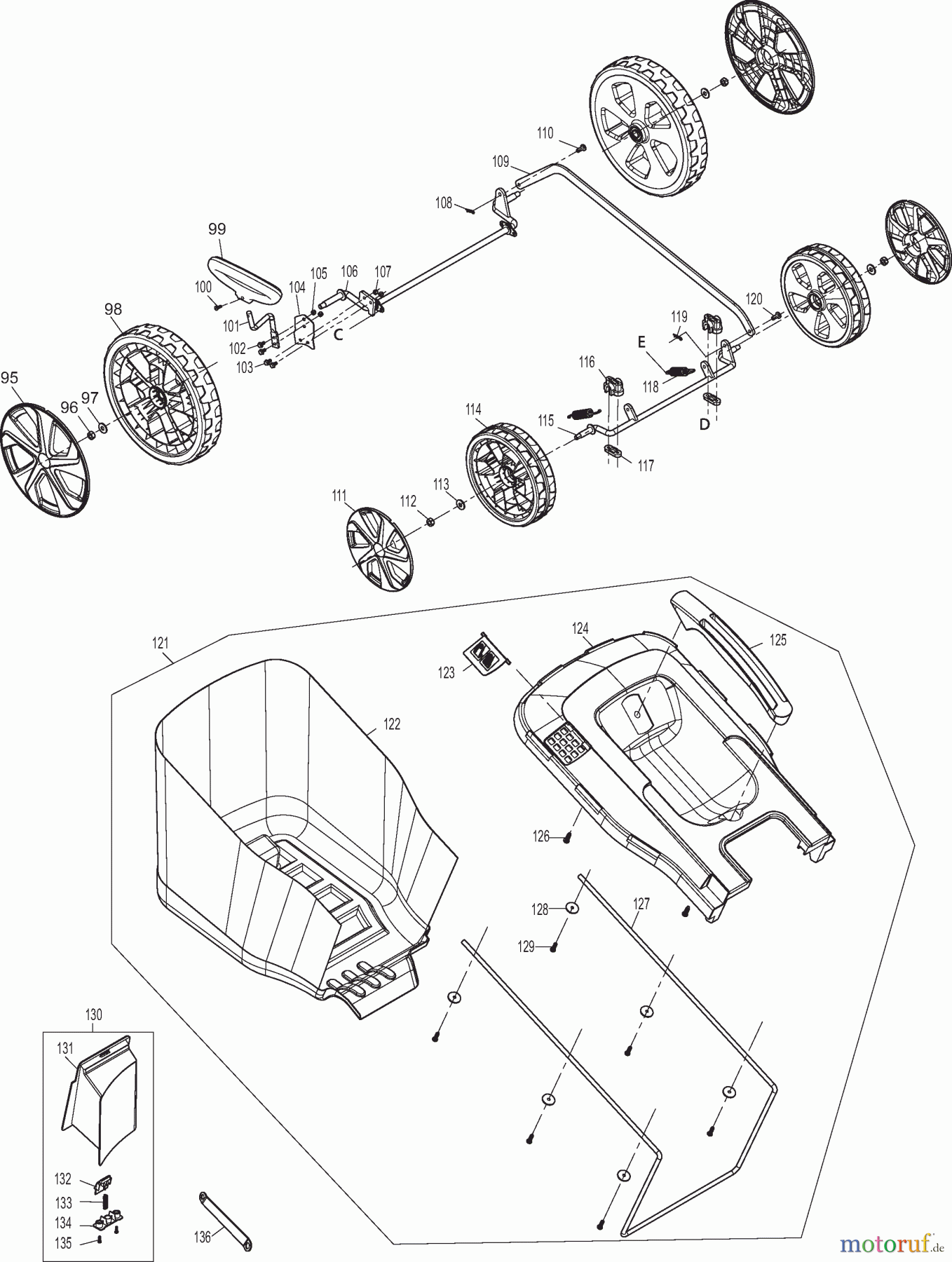  Dolmar Rasenmäher Elektro EM411 3  Grasfangkorb, Räder