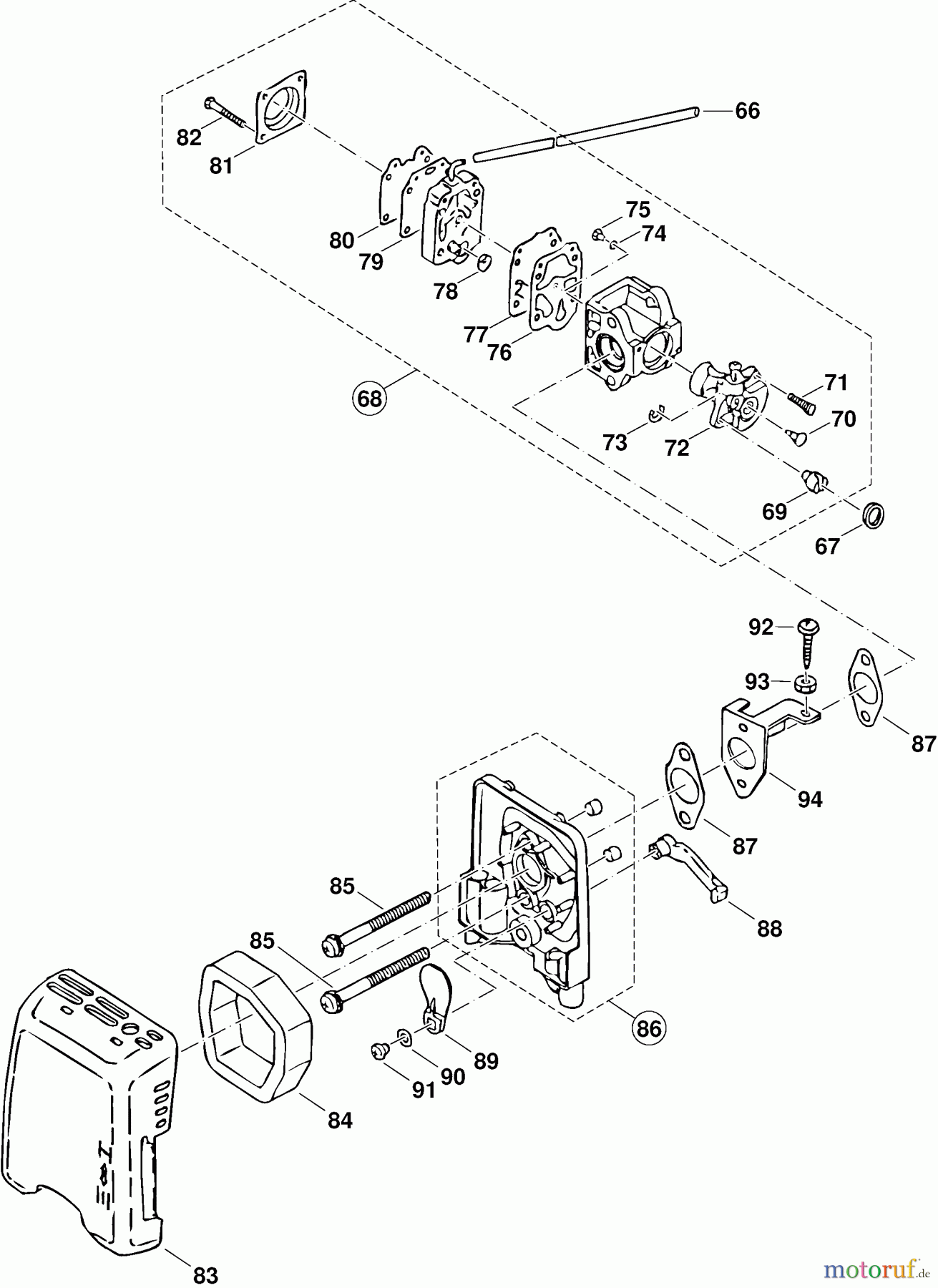  Dolmar Blasgeräte Benzin PB-250 4  Vergaser, Luftfilter