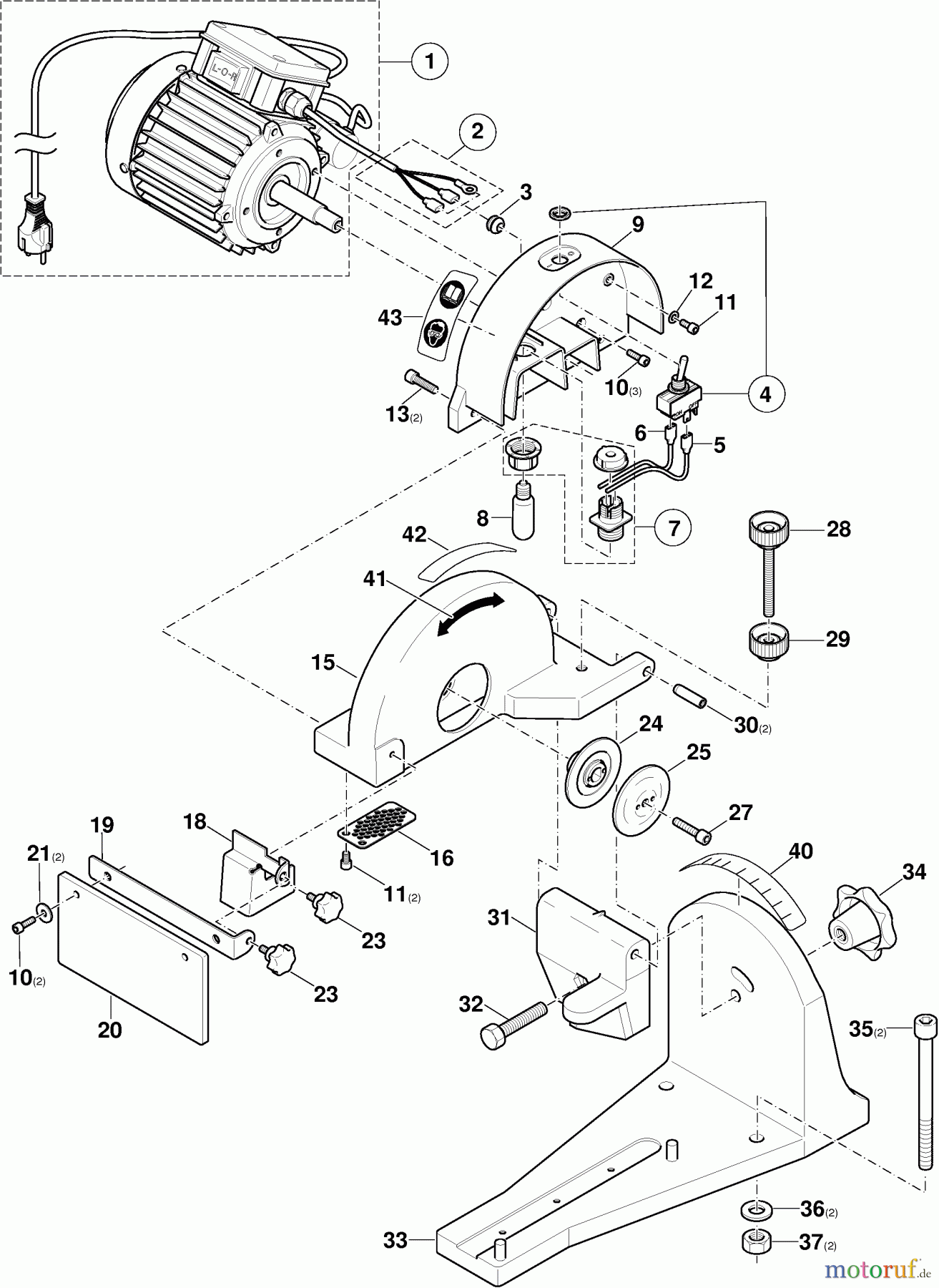 Dolmar Kettenschärfer KS-400 E 2 Motor, Schutzabdeckung