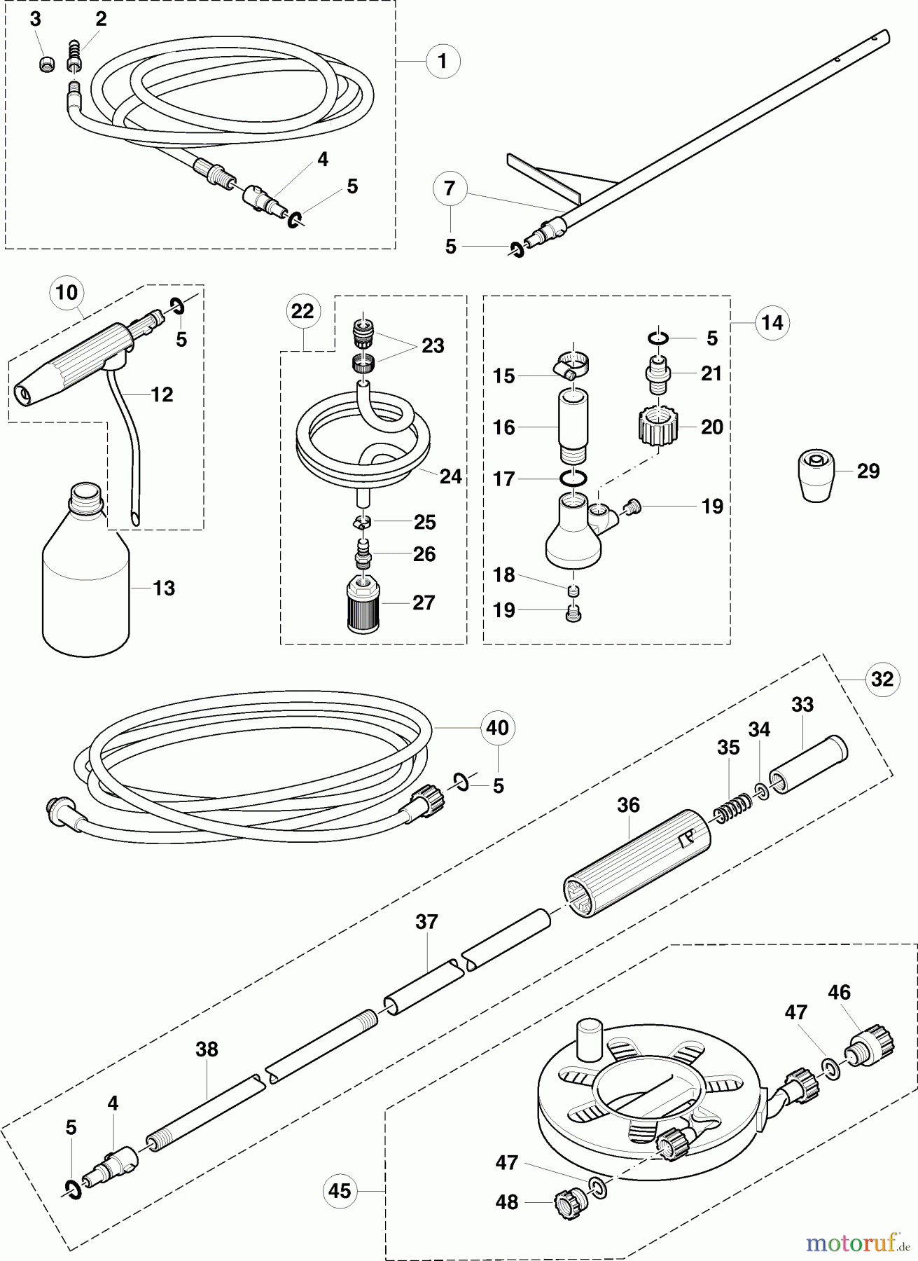 Dolmar Hochdruckreiniger Benzin HP-450 (->2000) 10 Zubehör (nicht im Lieferumfang)