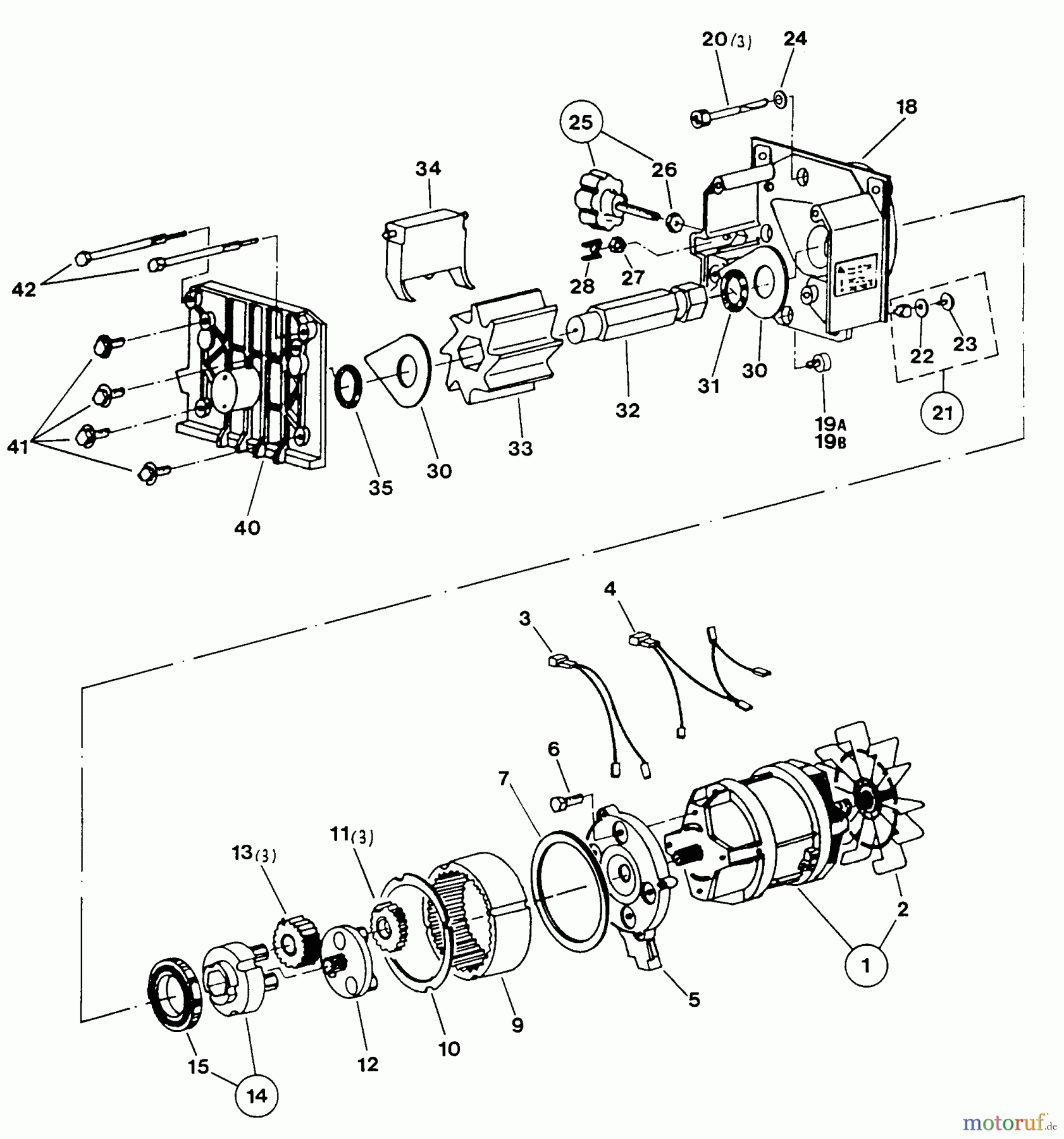 Dolmar Häcksler Elektro FH-201 2 Seite Elektromotor, Getriebe, Messergehäuse