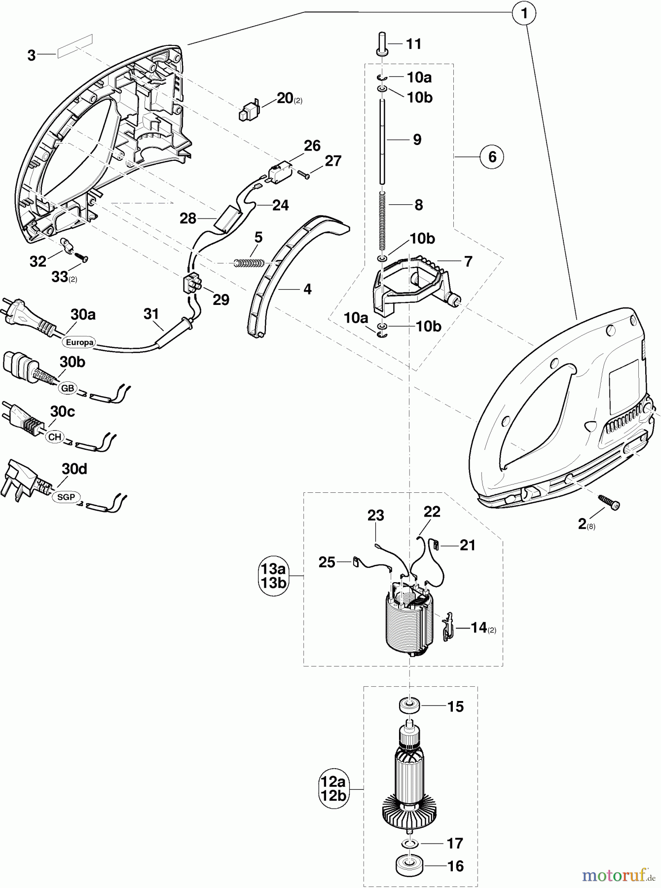  Dolmar Heckenscheren Elektro HT-450 3  Gehäuse, Motor