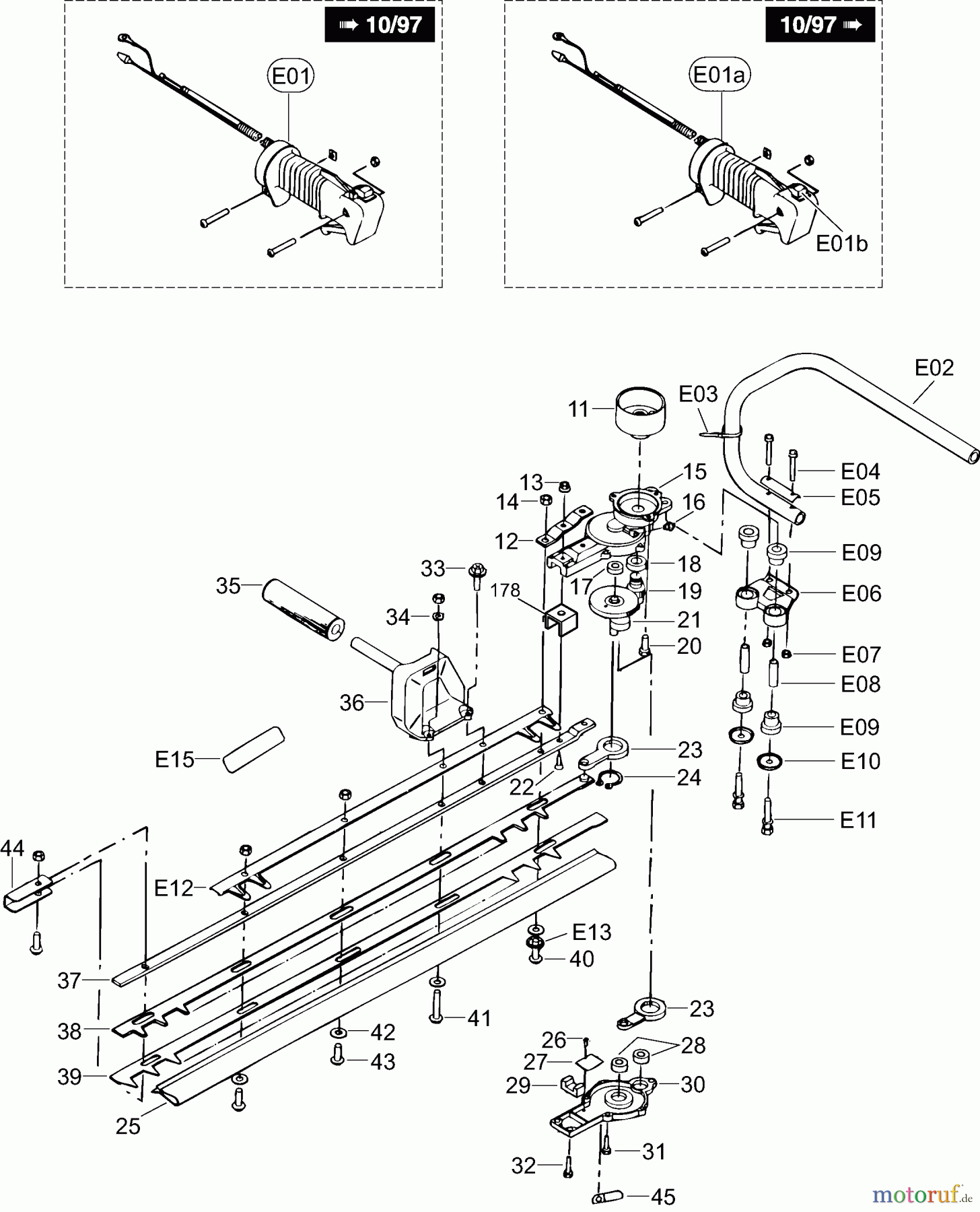 Dolmar Heckenscheren Benzin HT-2276 E 5 Griffe, Getriebe, Scherblatt
