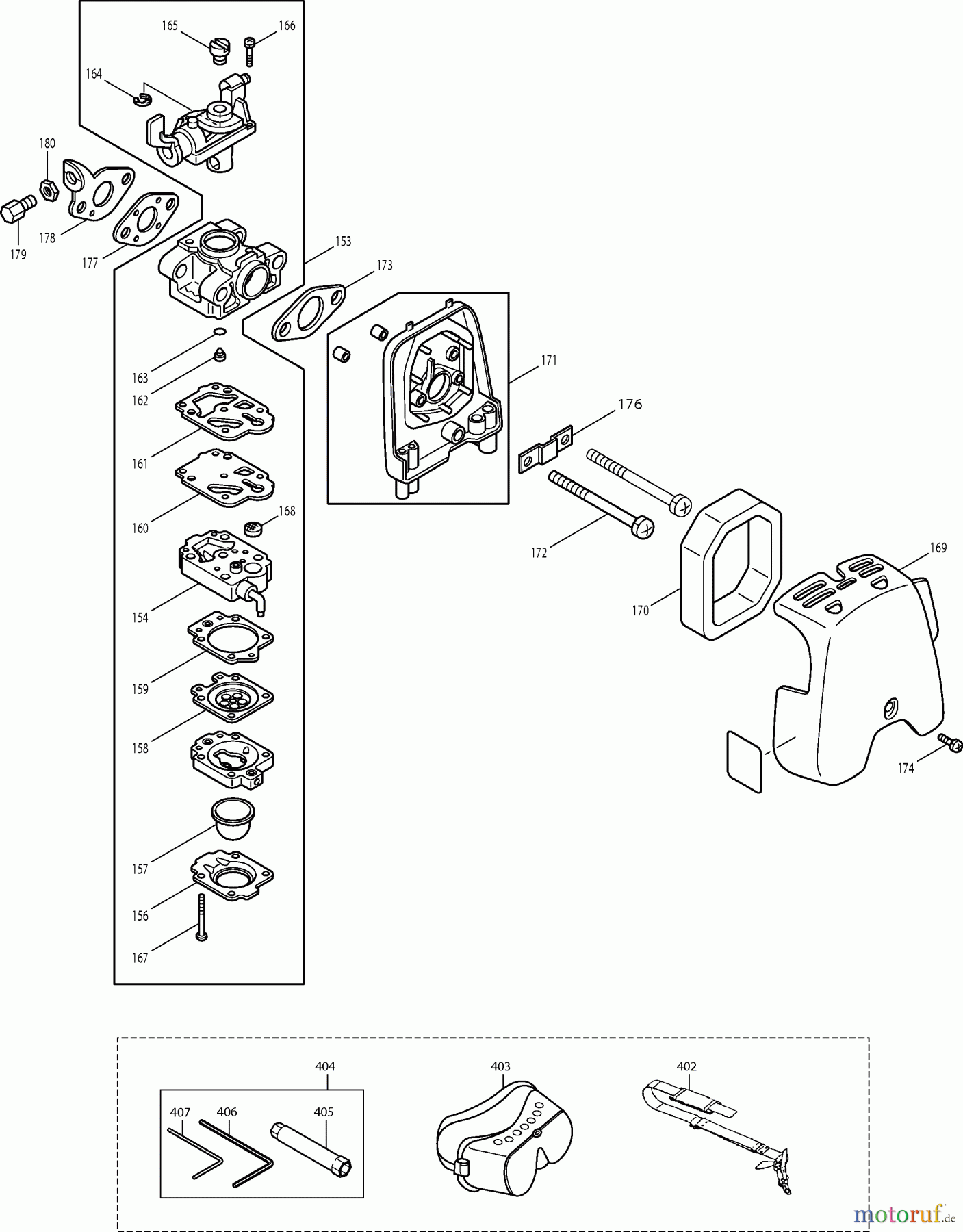 Dolmar Heckenscheren Benzin MH-2556 (USA) MH-2556 (USA =>2009) 5 Vergaser, Luftfilter, Zubehör