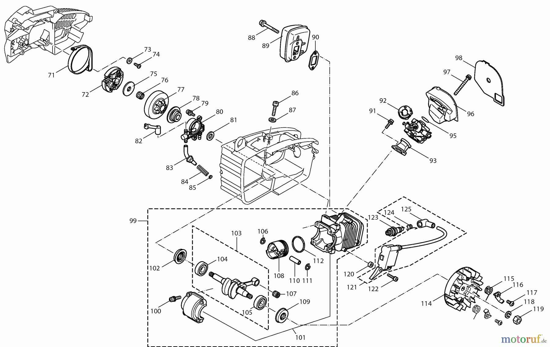 Dolmar Kettensägen Benzin Kettensäge PS222TH 2 Motor