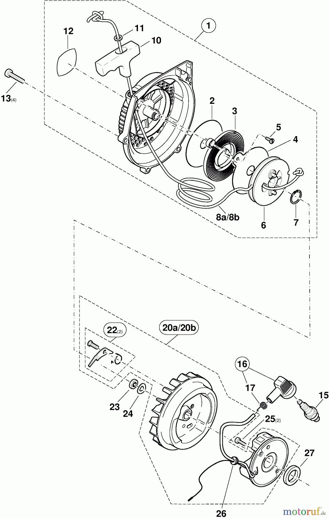  Dolmar Trennschleifer Benzin 309 4  Anwerfvorrichtung, Magnetzünder