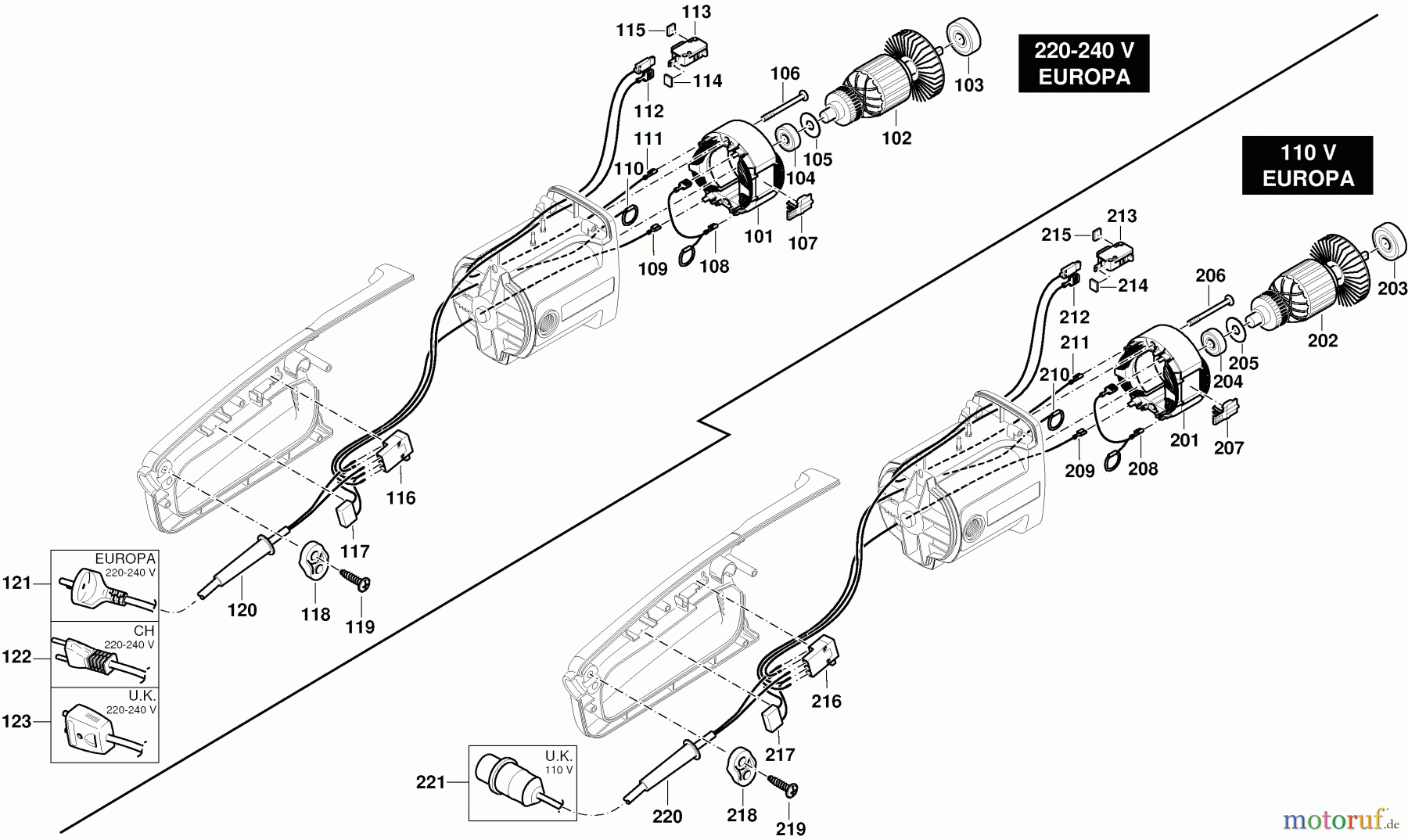  Dolmar Kettensägen Elektro Kettensäge ES-172 A 3  Motor, Kabel, Schalter