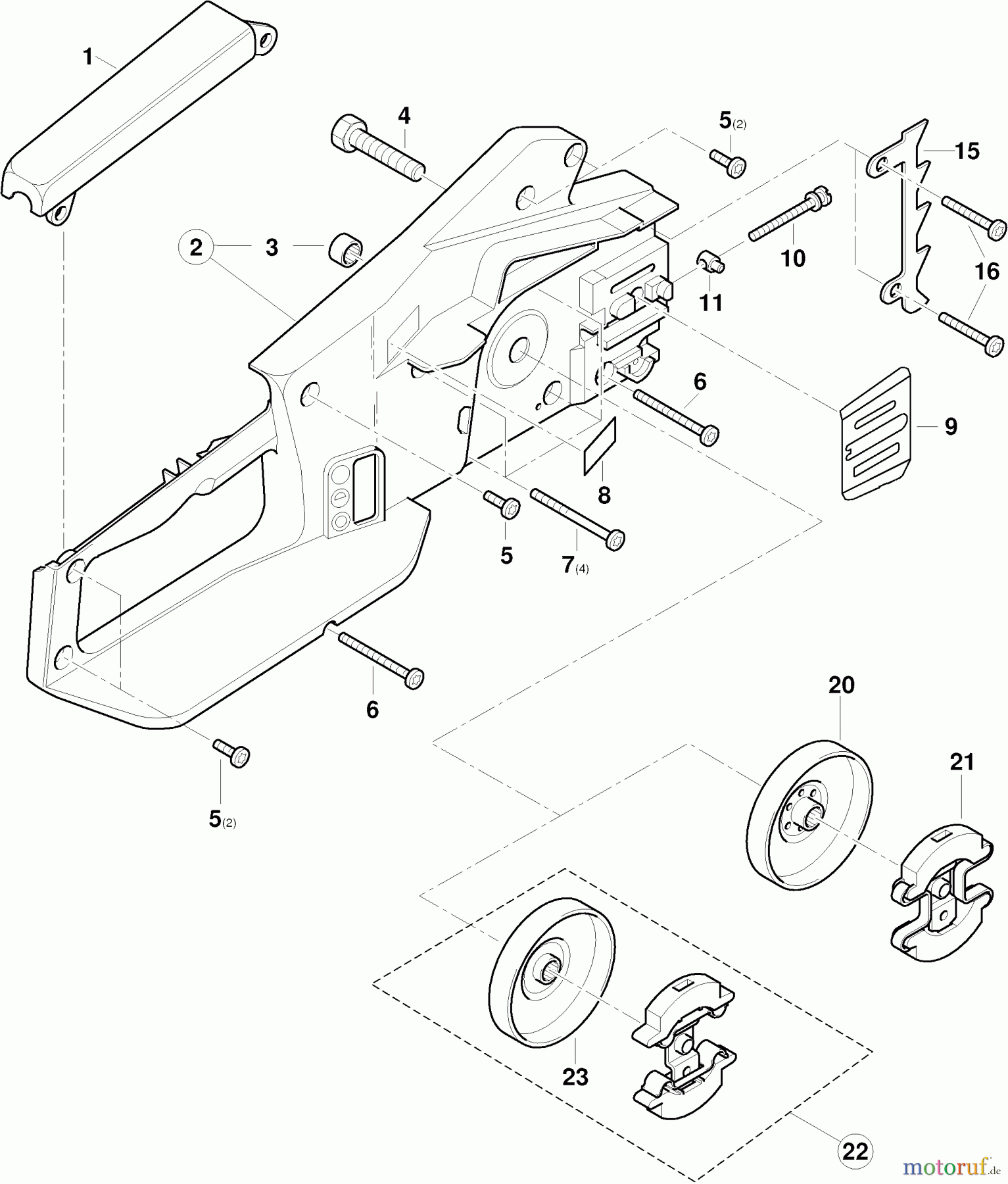  Dolmar Kettensägen Elektro Kettensäge ES-35 2  Gehäuse KS, Kupplung
