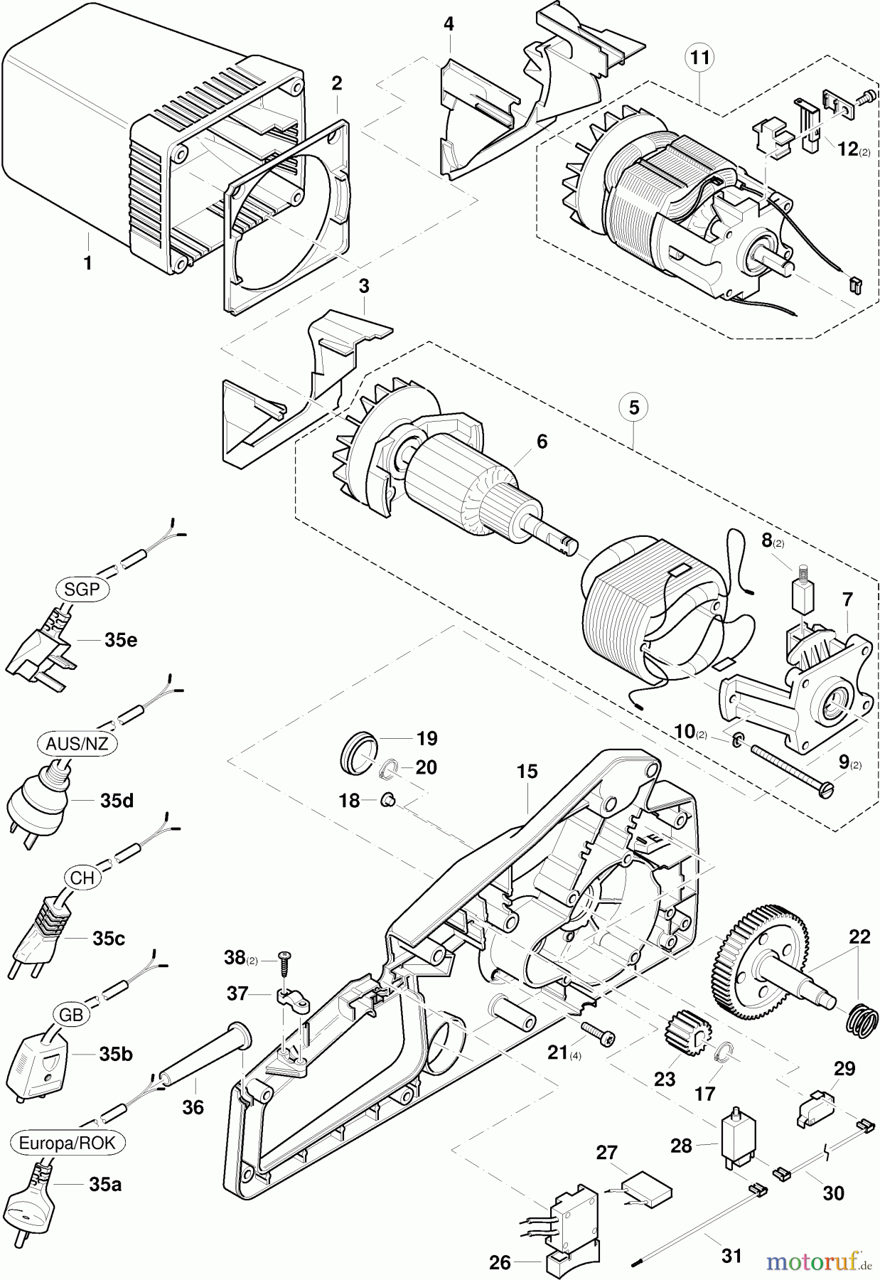  Dolmar Kettensägen Elektro Kettensäge ES-30 3  Motorgehäuse, Motor, Gehäuse MS