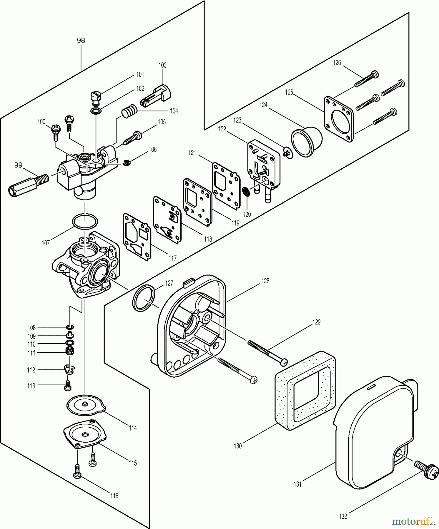Dolmar Motorsensen & Trimmer Benzin 2-Takt LT-210 (USA) 3 Vergaser, Luftfilter