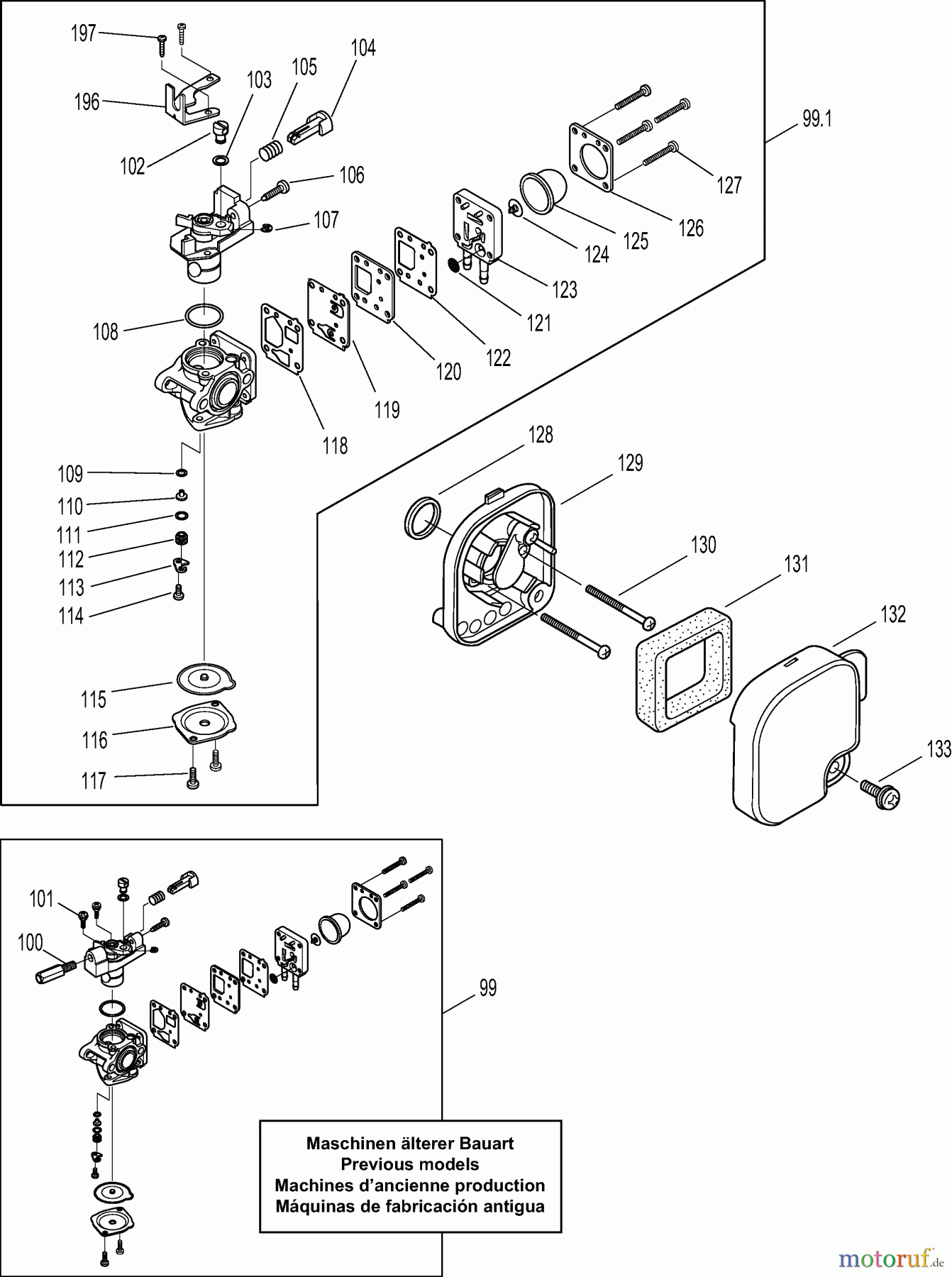  Dolmar Motorsensen & Trimmer Benzin 2-Takt MS-22 C (USA) 5  Vergaser, Luftfilter