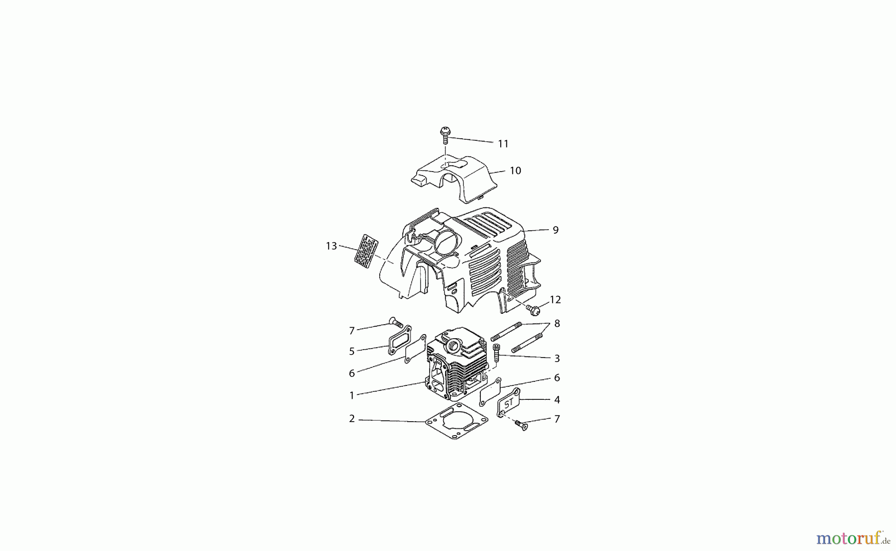 Dolmar Motorsensen & Trimmer Benzin 2-Takt MS-230 C 2 Zylinder, Abdeckhaube