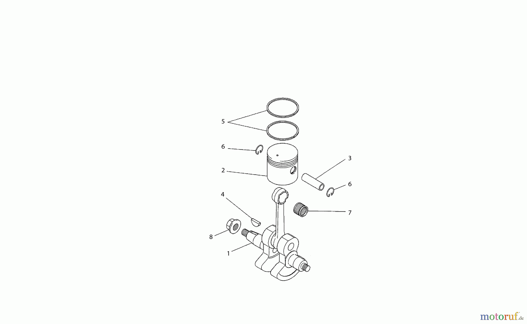 Dolmar Motorsensen & Trimmer Benzin 2-Takt MS-330 C (USA) 3 Kurbelwelle, Kolben