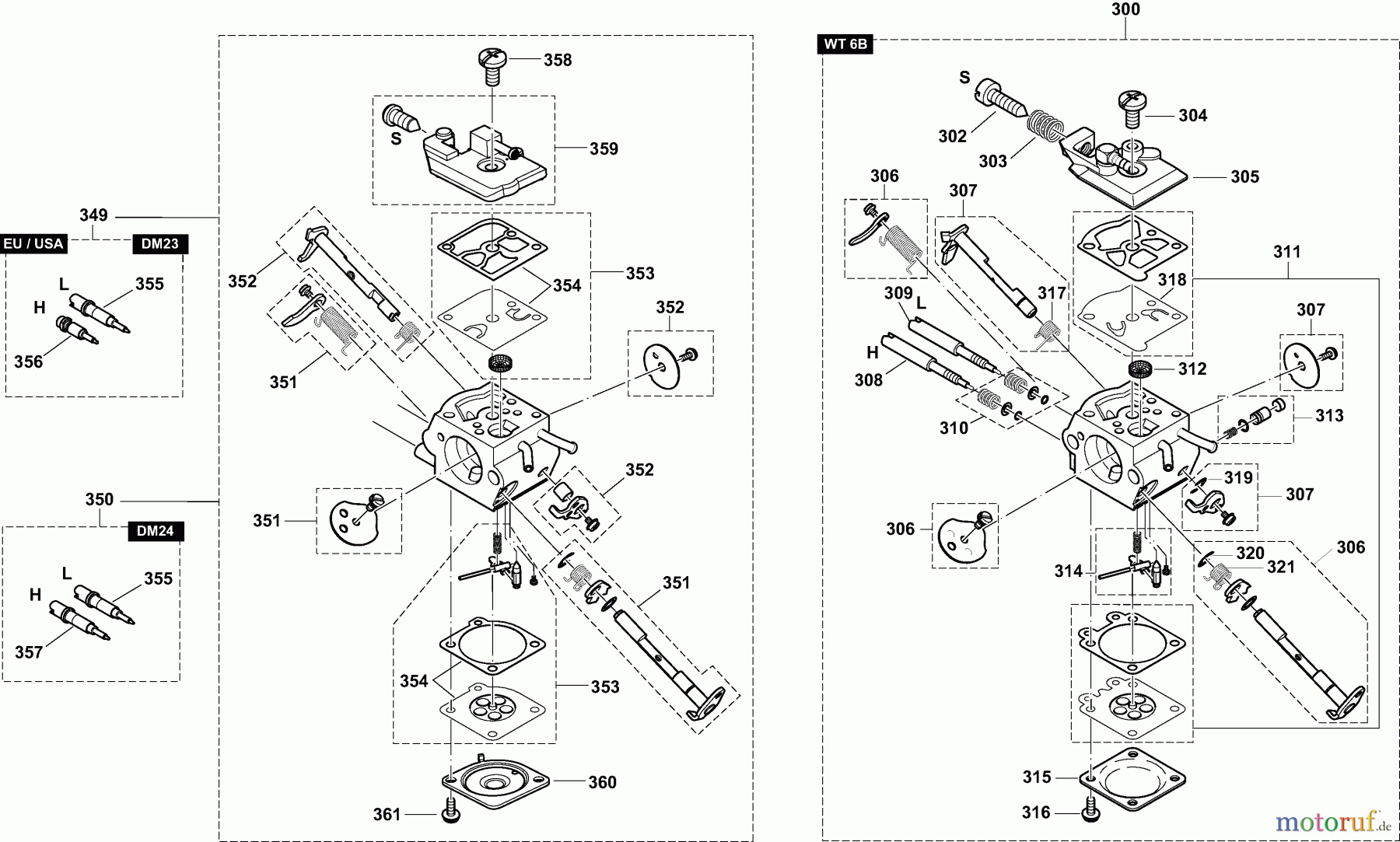 Dolmar Kettensägen Benzin Kettensäge PS-350 (USA) 7 Vergaser