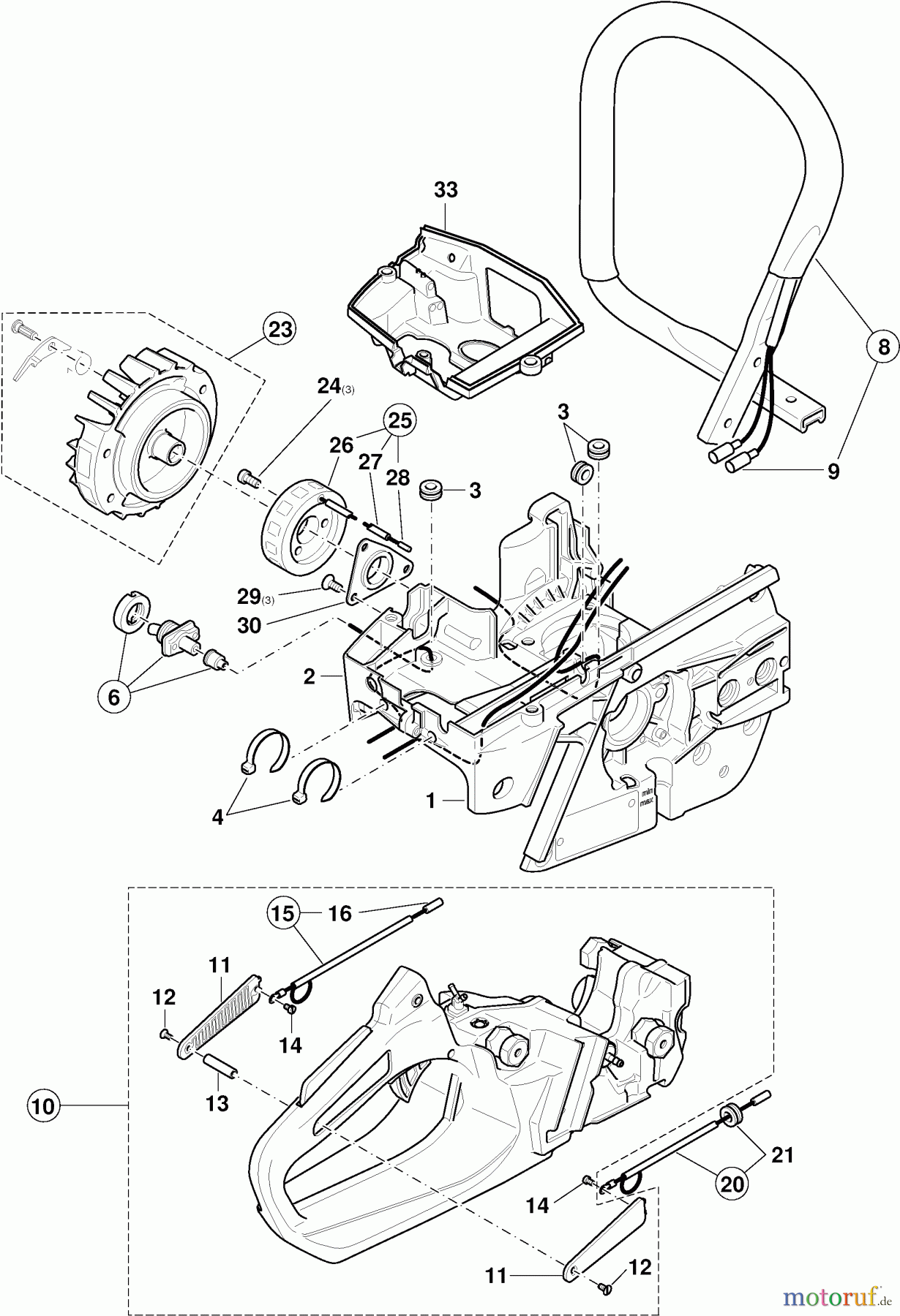 Dolmar Kettensägen Benzin Kettensäge PS-6000 i H 9 Spezialteile für Ausrüstung mit elektrischer Heizung