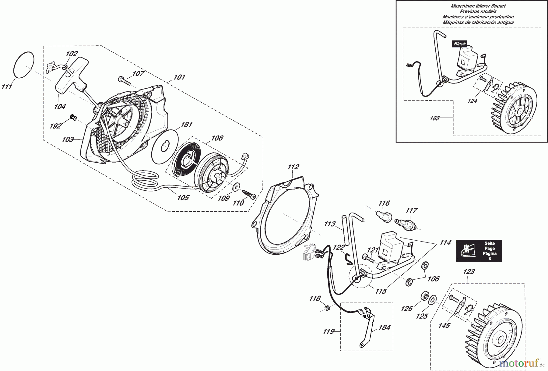 Dolmar Kettensägen Benzin Kettensäge PS-7300 HS 4 Zündelektronik, Anwerfvorrichtung
