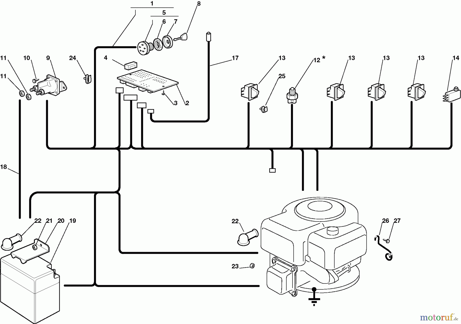  Dolmar Rasentraktoren RM7213H RM-72.13 H (2005) 11  ELEKTRISCHE TEILE